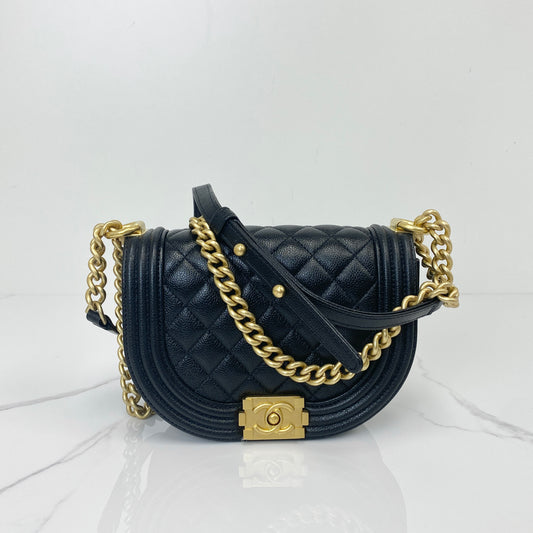 Chanel Caviar Quilted Small Boy Messenger Bag - Lafayette Consignment