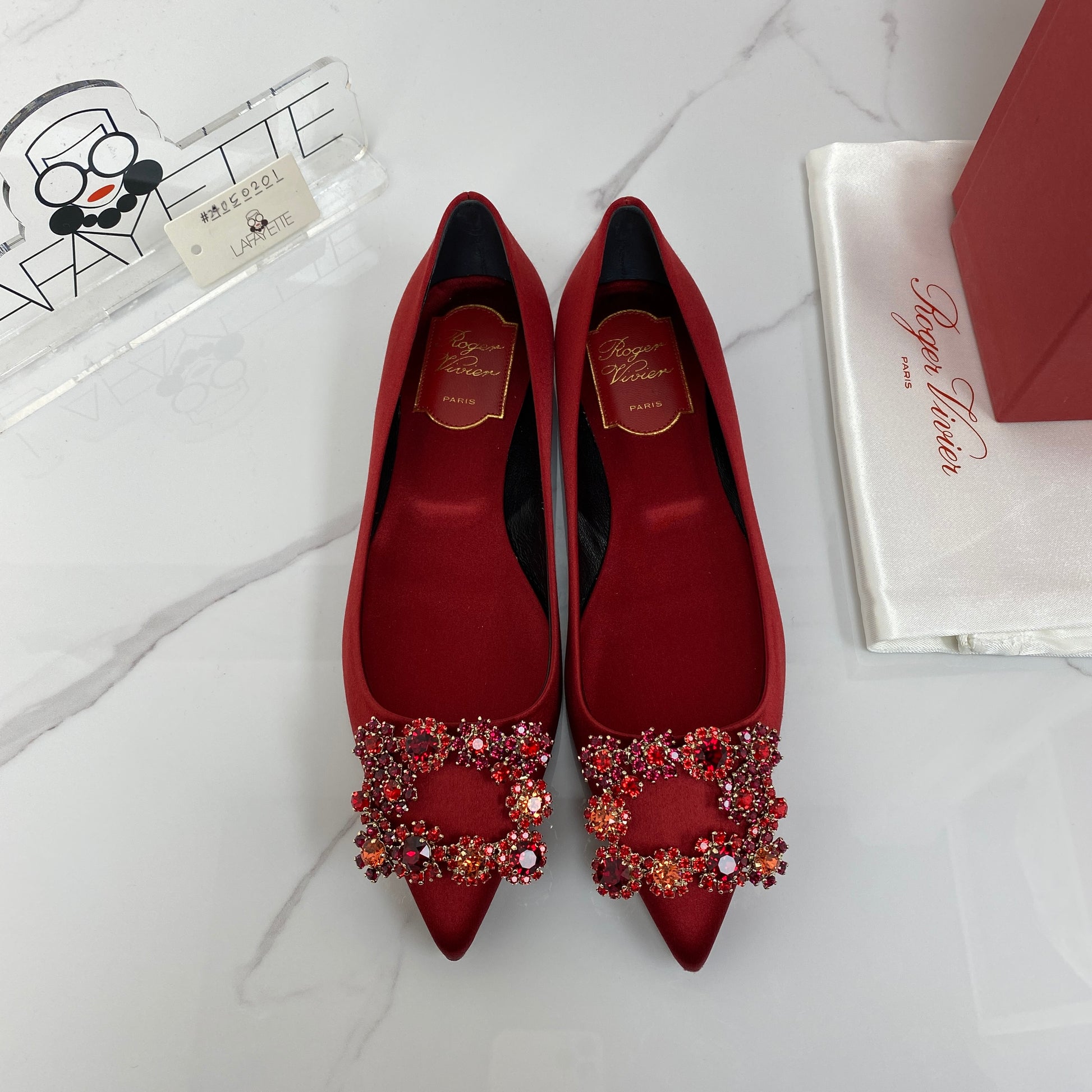 Roger Vivier Satin Flower Strass - Lafayette Consignment