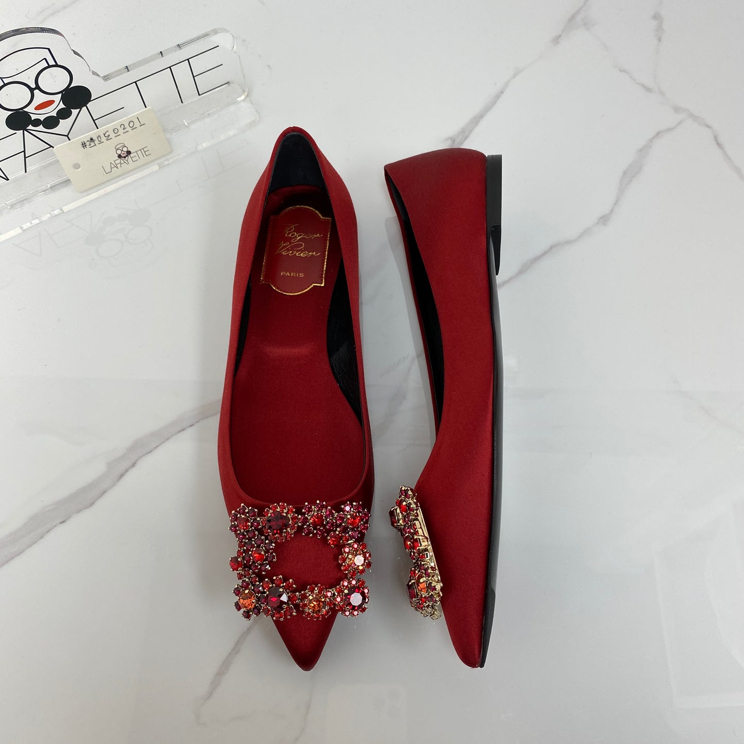 Roger Vivier Satin Flower Strass - Lafayette Consignment