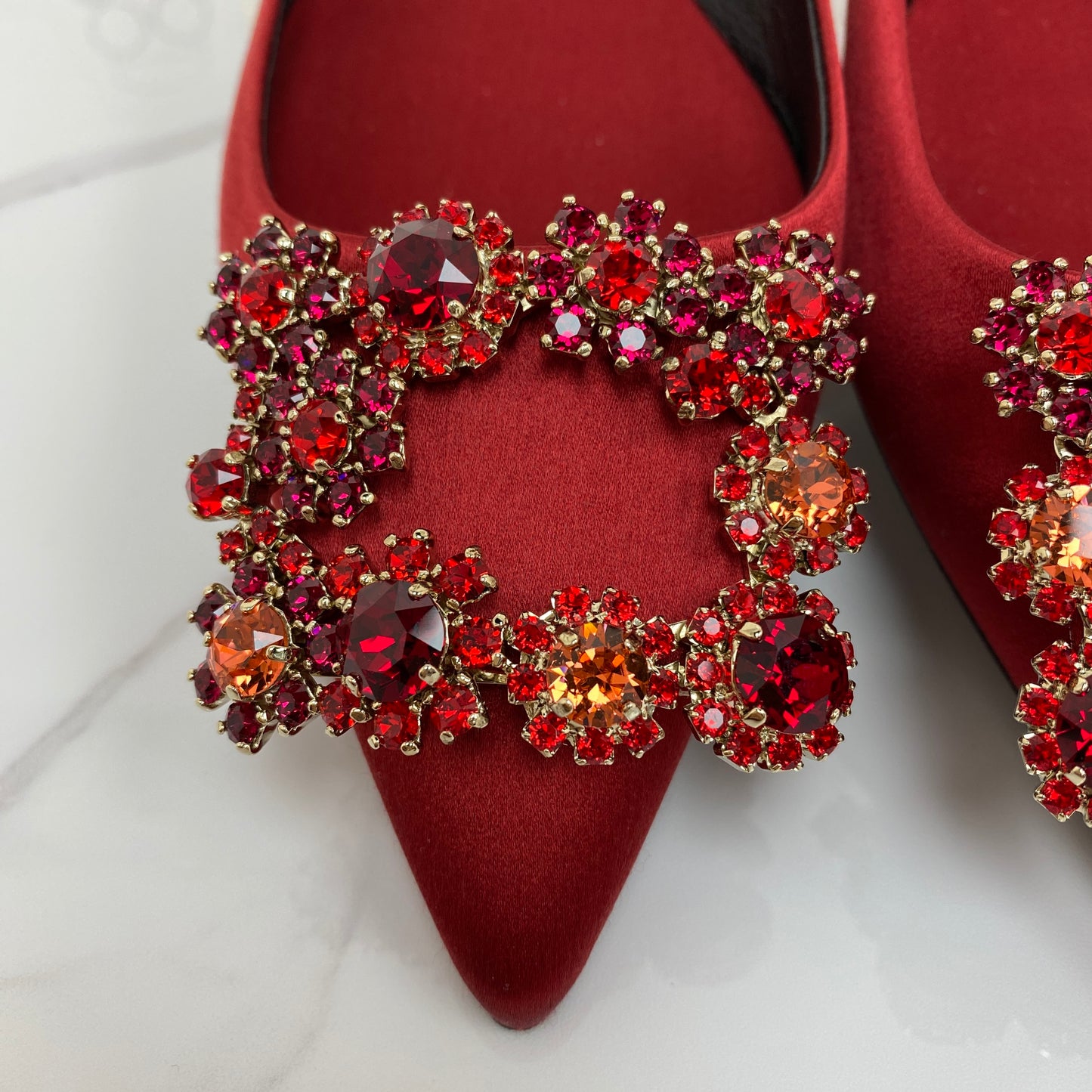 Roger Vivier Satin Flower Strass - Lafayette Consignment