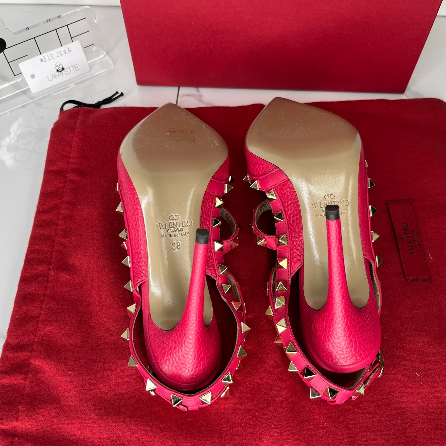 Valentino Rockstud Ankle Strap Pump 100 MM - Lafayette Consignment