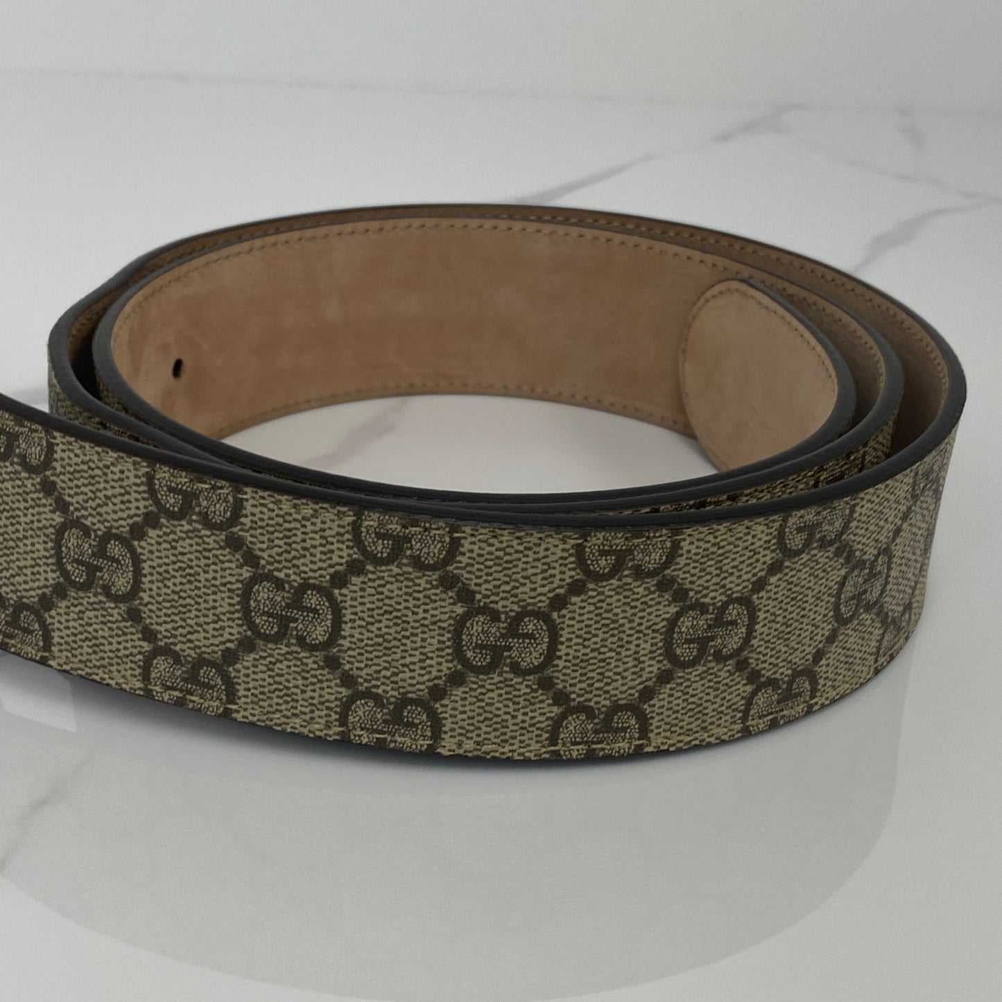 Gucci GG Supreme Belt with G Buckle - Lafayette Consignment