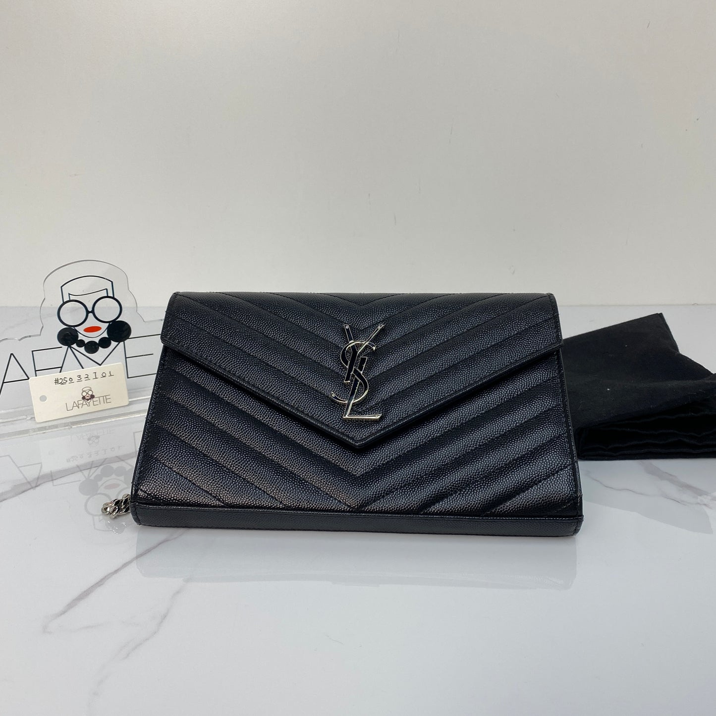 Saint Laurent Classic Cassandre Chain Wallet - Lafayette Consignment