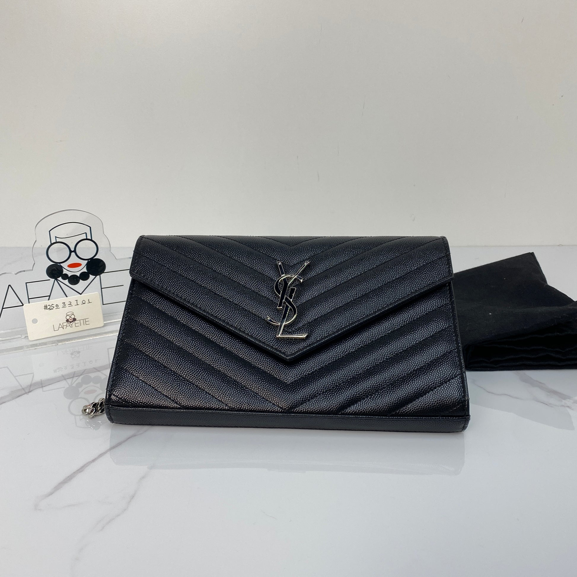 Saint Laurent Classic Cassandre Chain Wallet - Lafayette Consignment