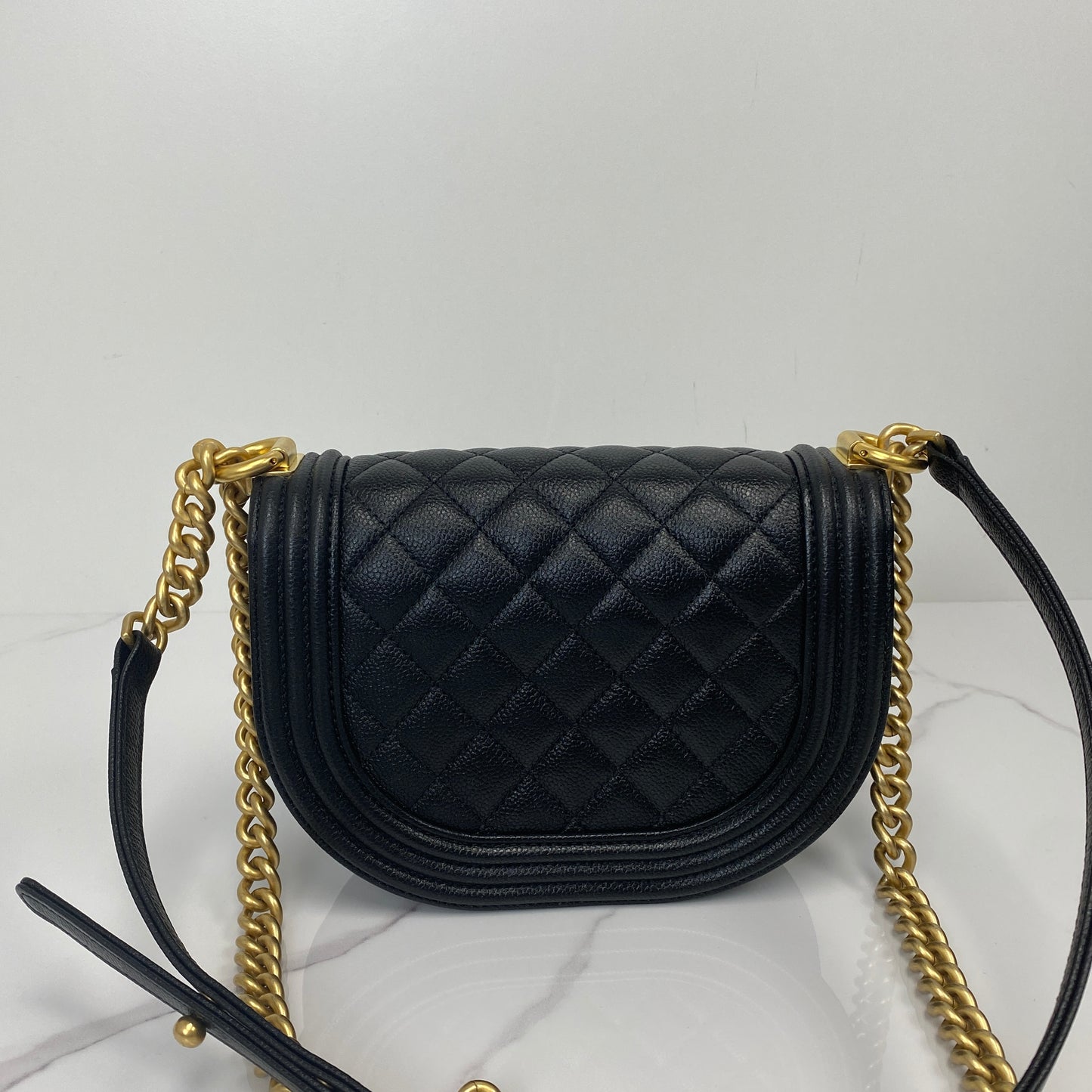 Chanel Caviar Quilted Small Boy Messenger Bag