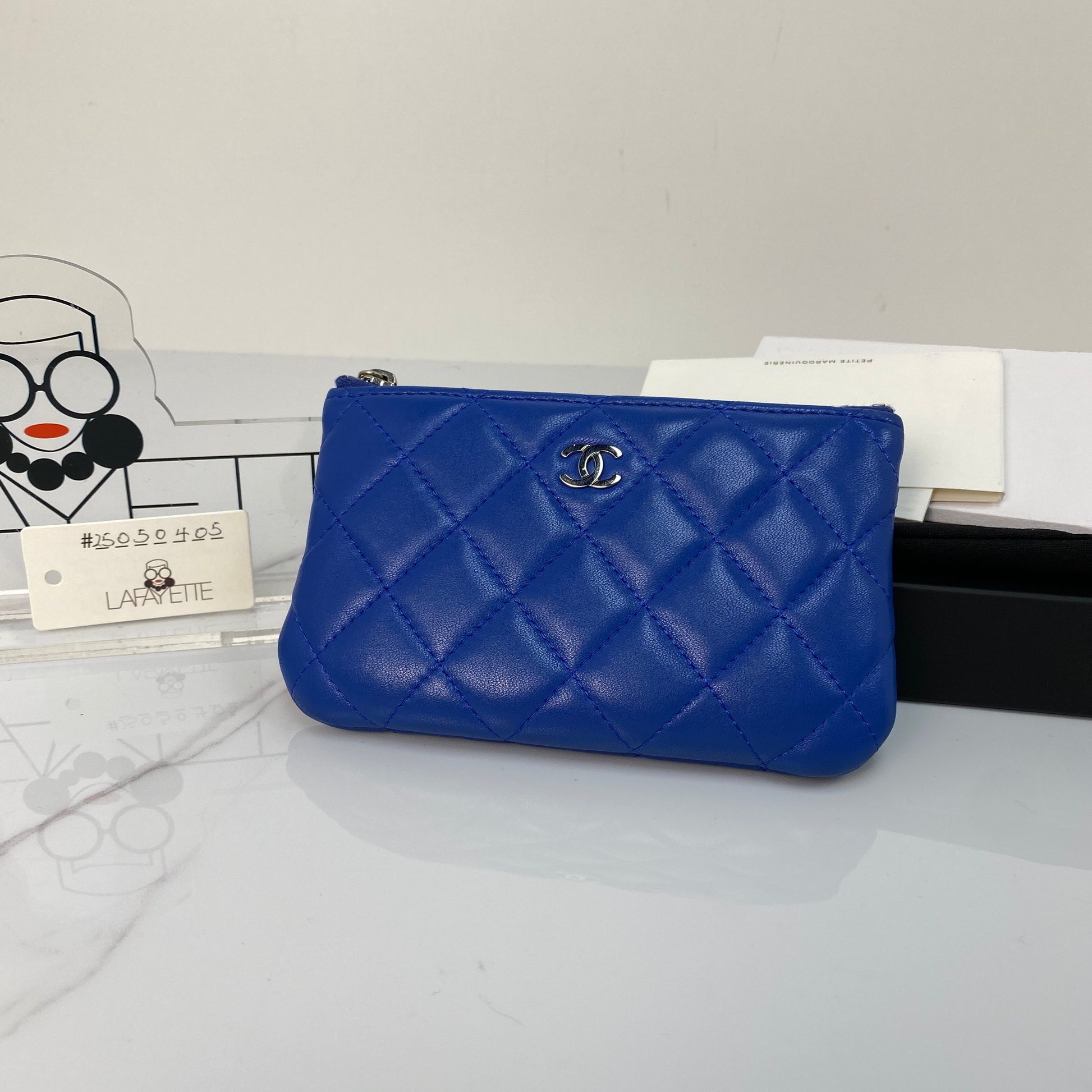 Chanel Quilted Small Cosmetic Case in Blue - Lafayette Consignment