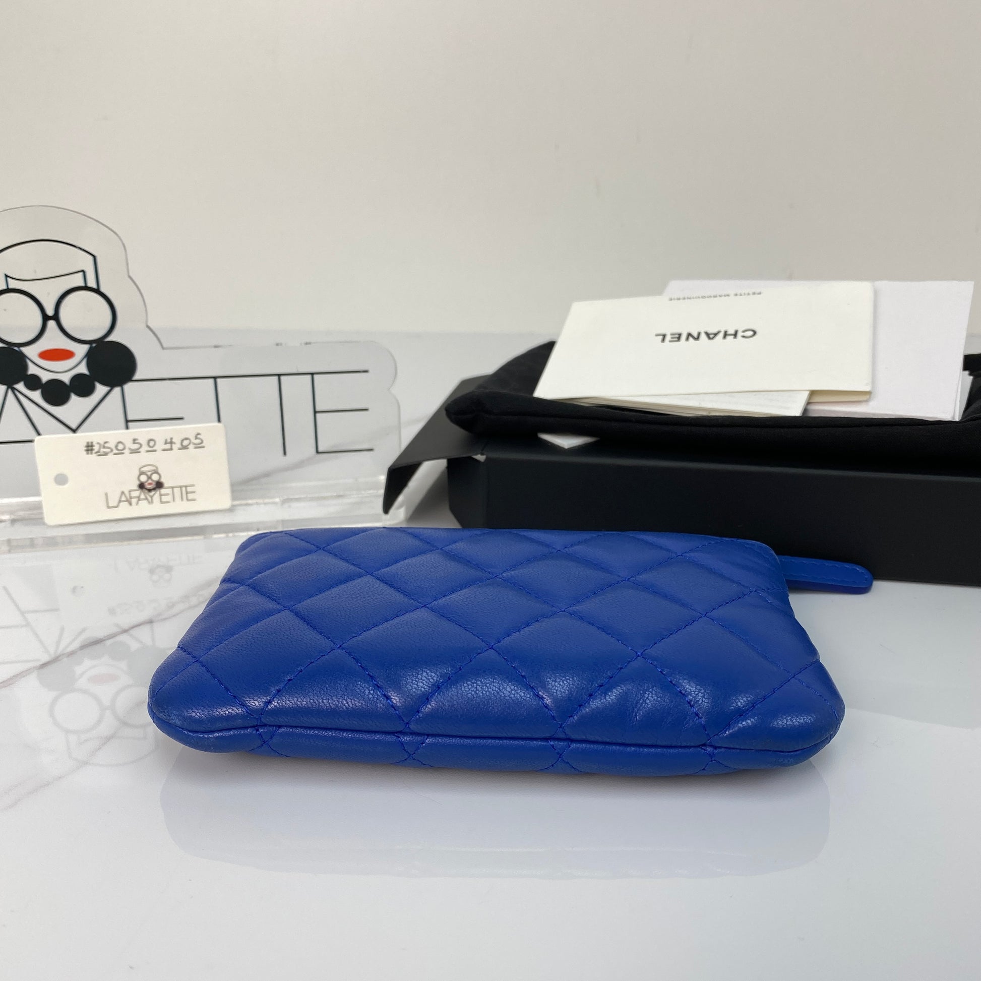 Chanel Quilted Small Cosmetic Case in Blue - Lafayette Consignment