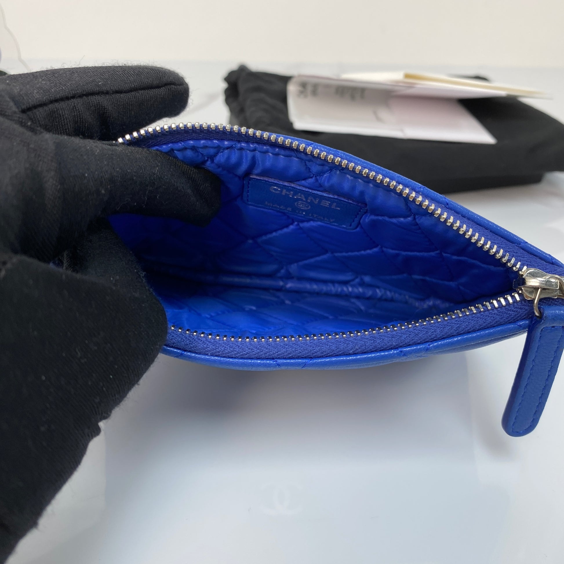 Chanel Quilted Small Cosmetic Case in Blue - Lafayette Consignment