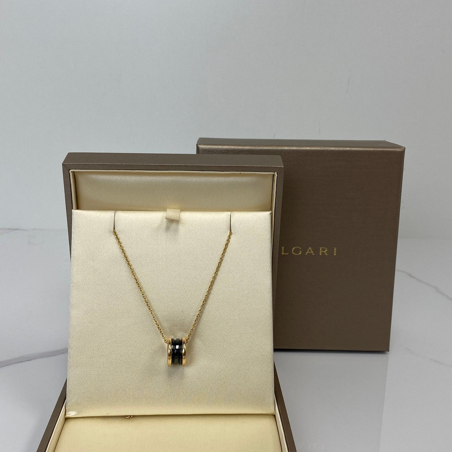 Bvlgari B.Zero1 Necklace Black Ceramic With Rose Gold