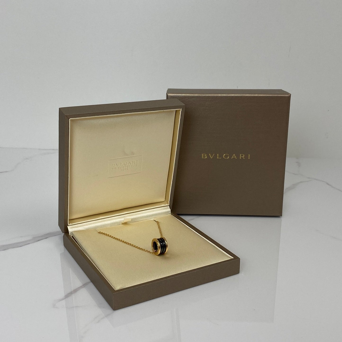 Bvlgari B.Zero1 Necklace Black Ceramic With Rose Gold