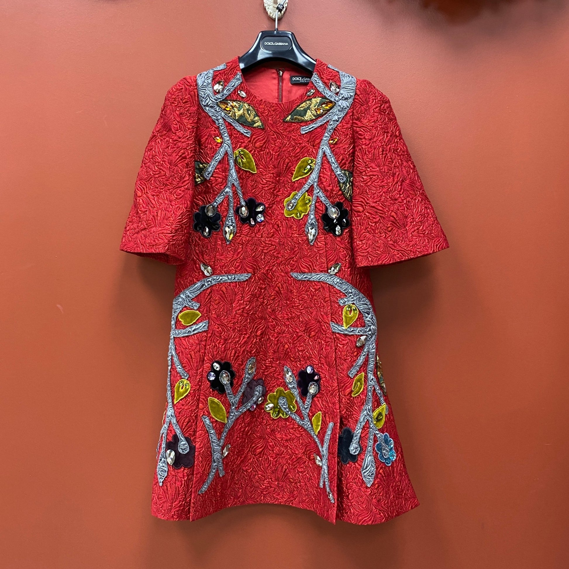 Dolce & Gabbana Artful Collection Nature Embroidered Dress