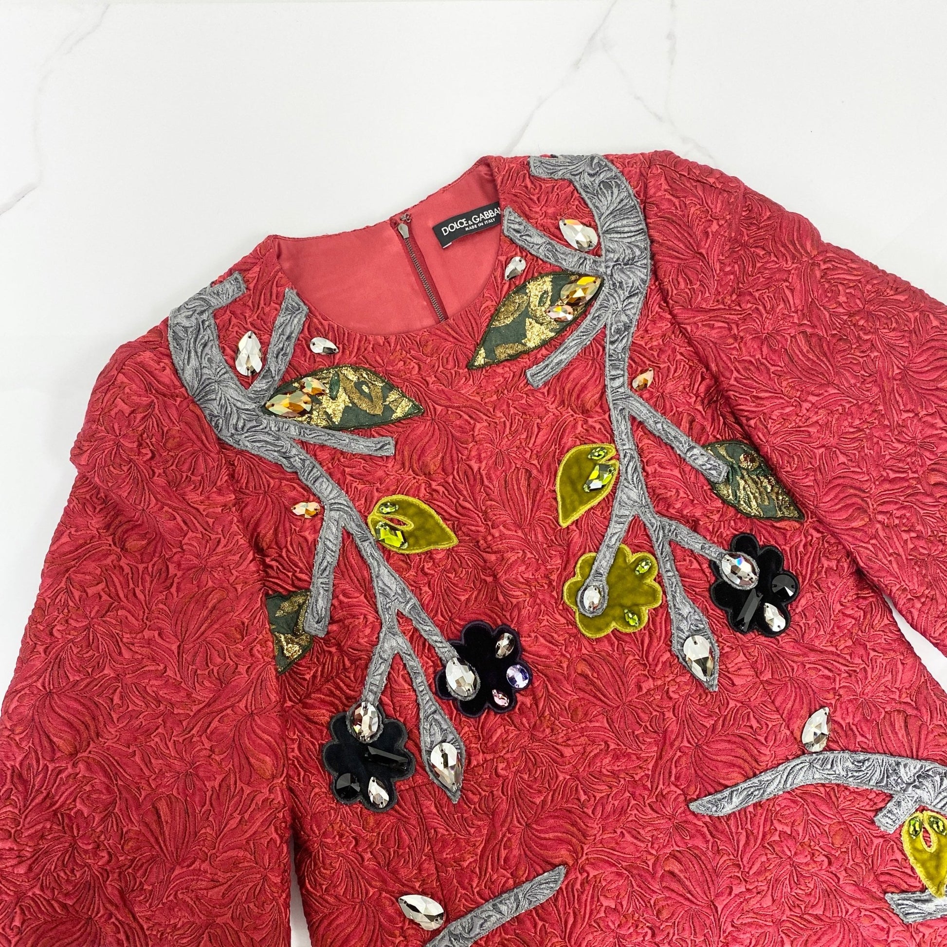 Dolce & Gabbana Artful Collection Nature Embroidered Dress