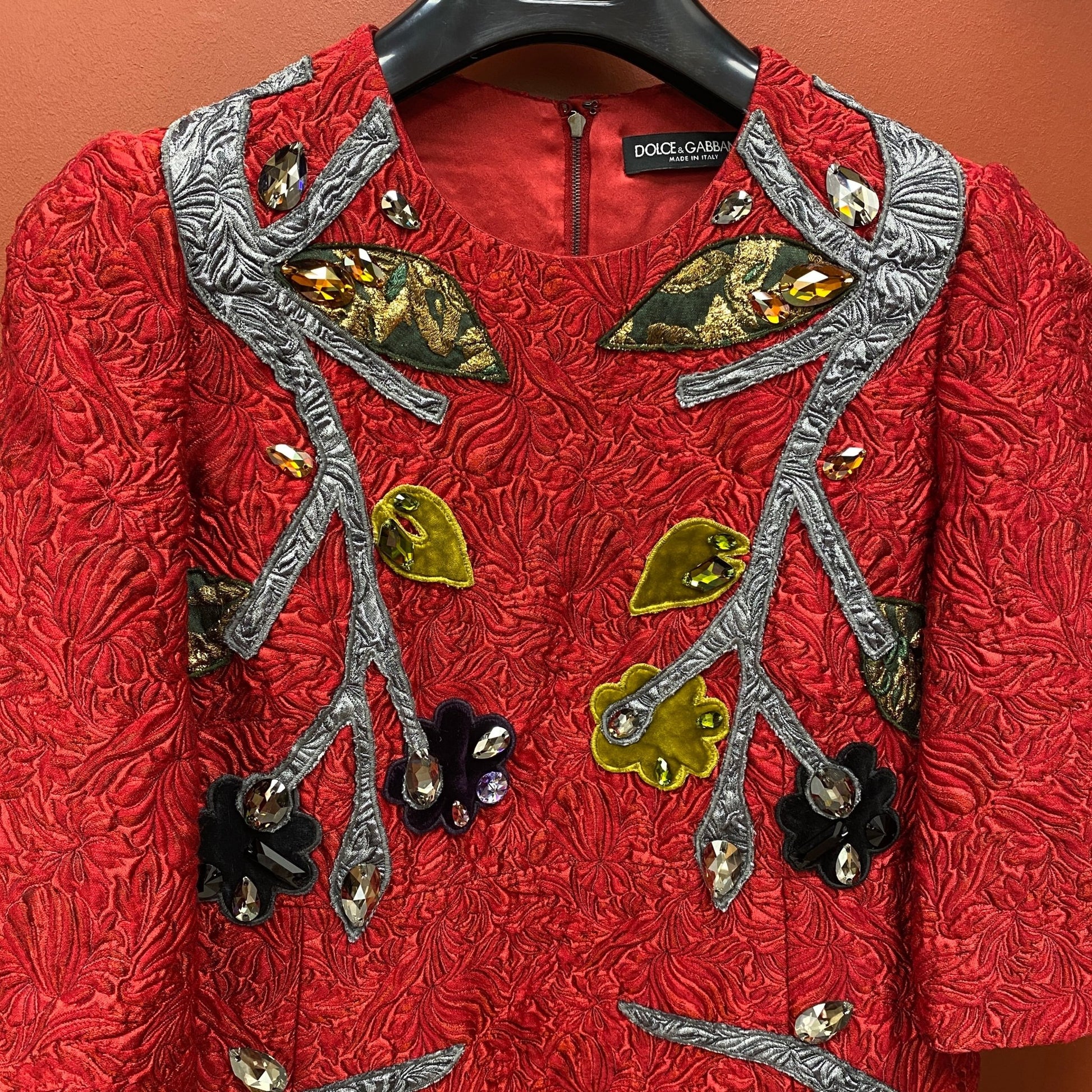 Dolce & Gabbana Artful Collection Nature Embroidered Dress