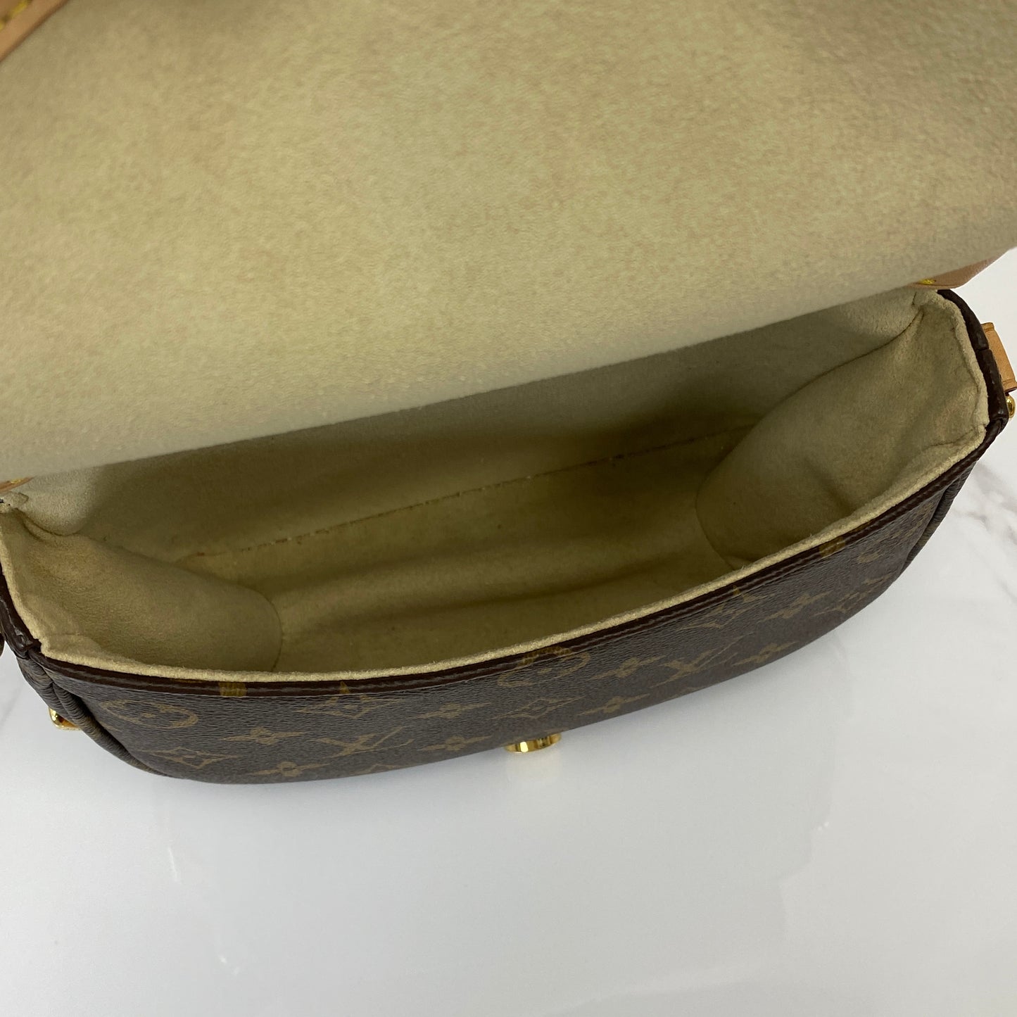 Interior lining of the Louis Vuitton Saumur BB