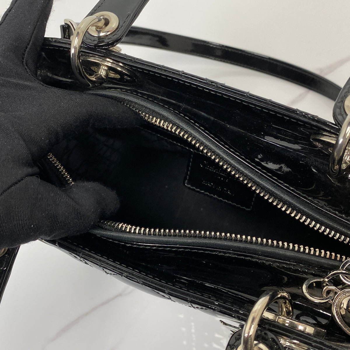 Interior of the Christian Dior Medium Lady Dior