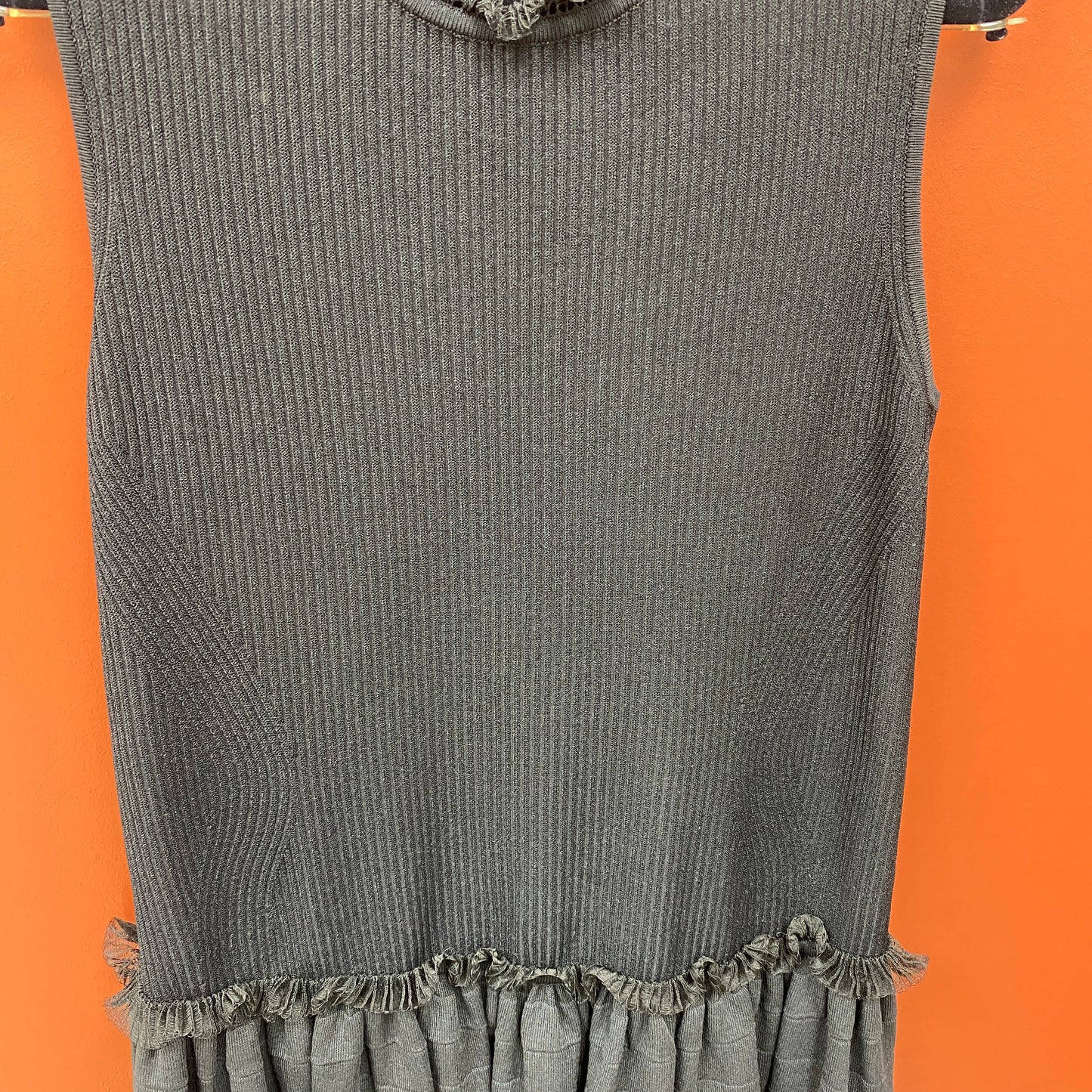 Alexander McQueen Rib Knit Ruffle Hem Sleeveless Dress - photo 4