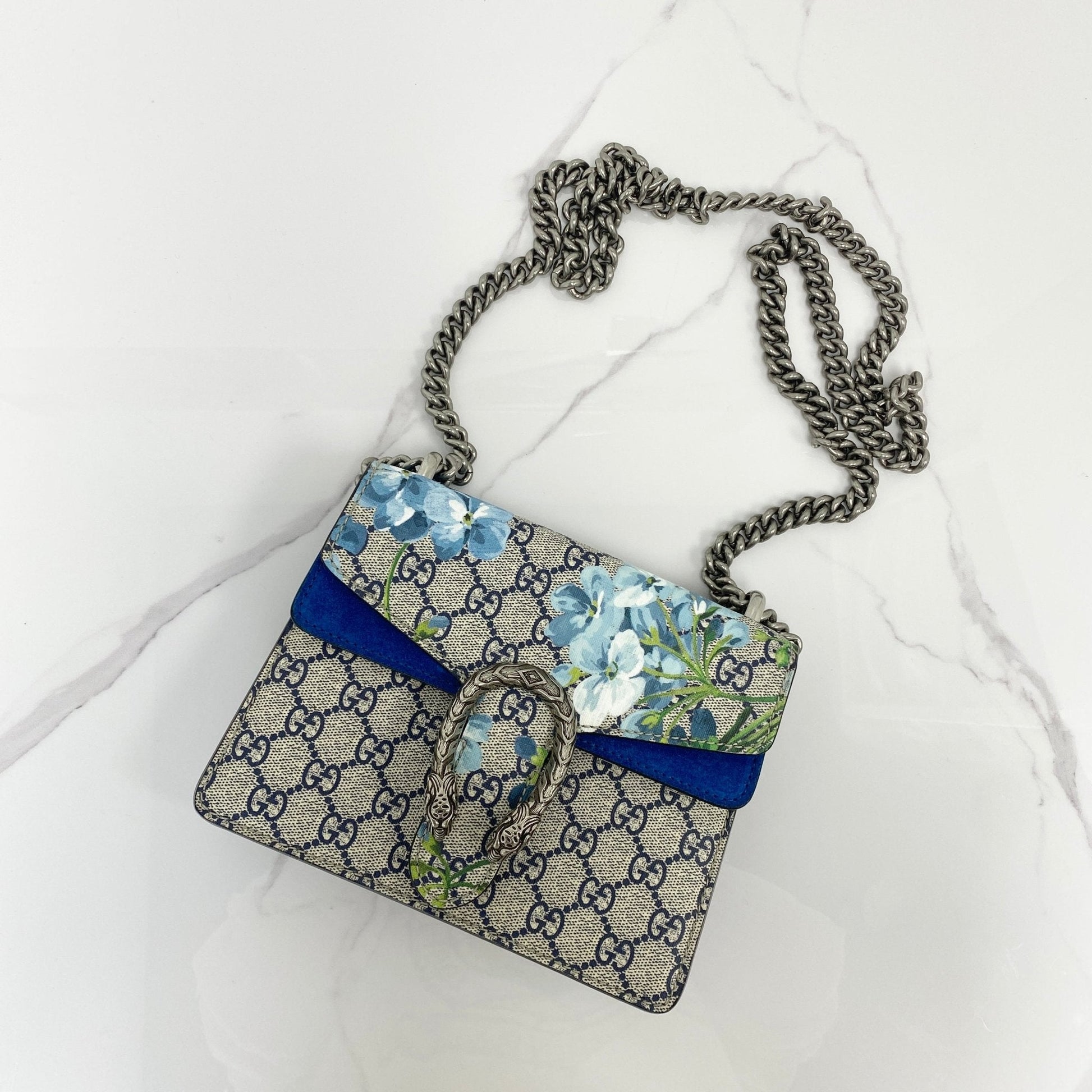 Gucci Dionysus GG Supreme Mini Bag Blue Blooms