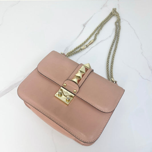 Valentino Rockstud Mini Lock Chain Bag