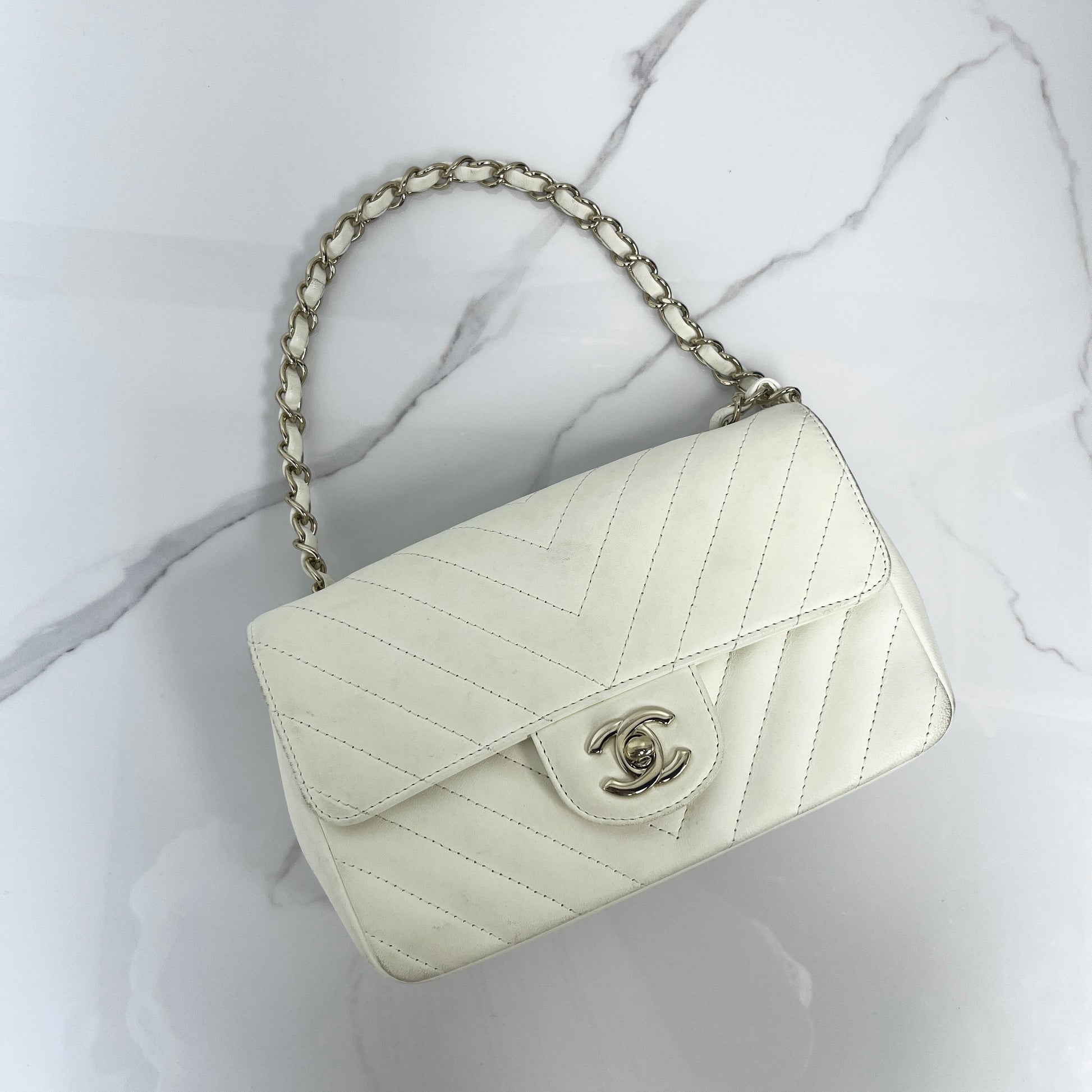Chanel Chevron Mini Rectangle Chain Bag - Lafayette Consignment