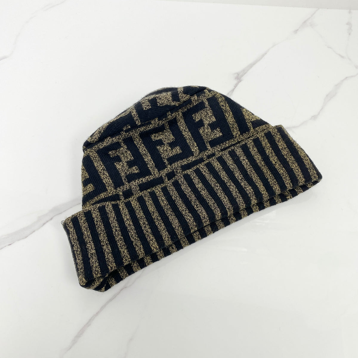 Fendi Hat, Black/Brown 100%Merino Wool — main image