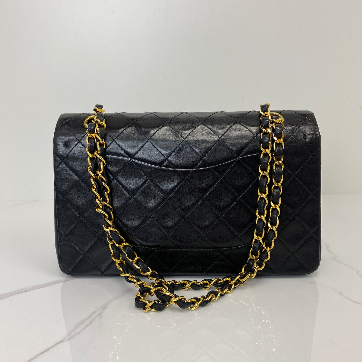Chanel Vintage Classic Flap Bag — back view