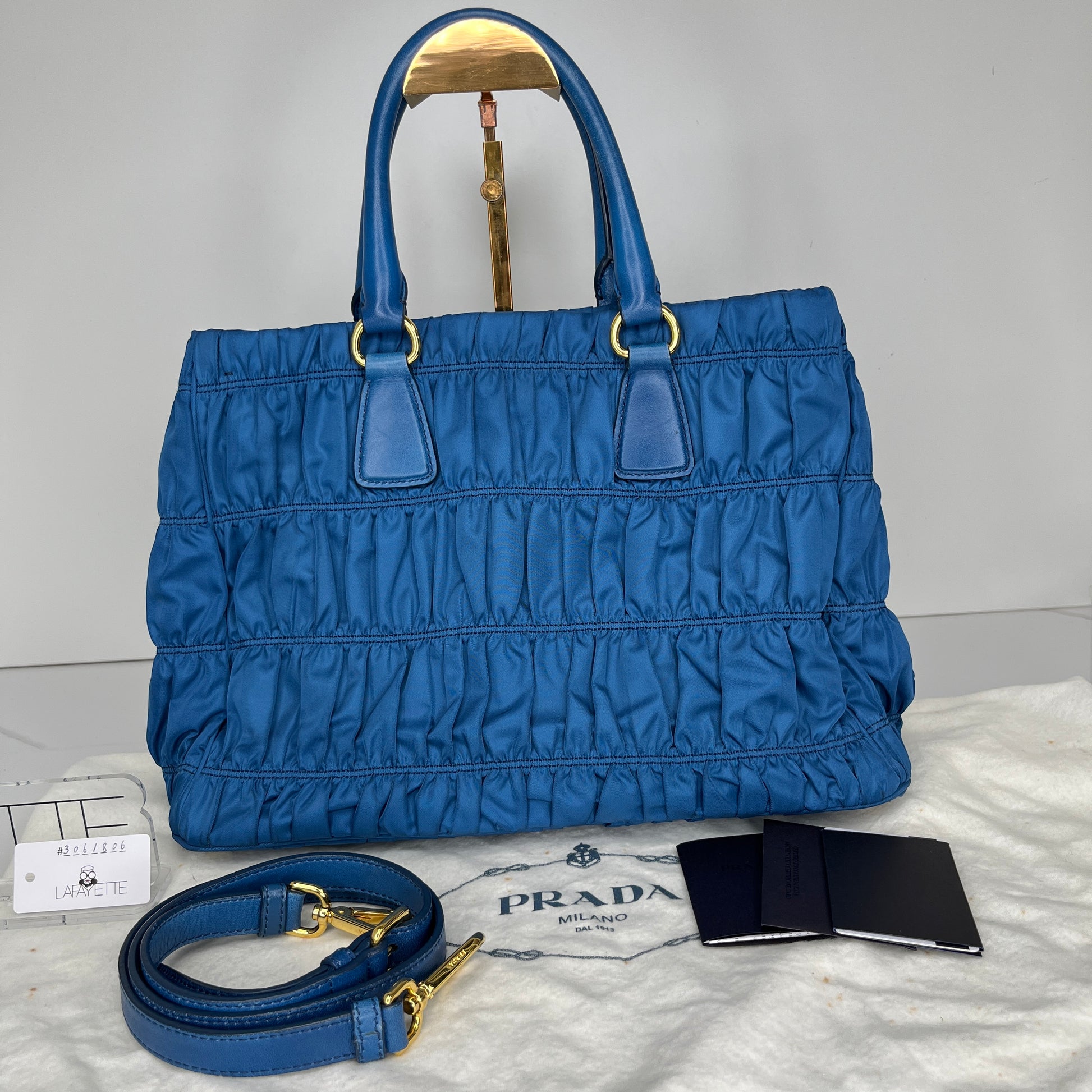 Prada Nappa Trimmed Tessuto Gaufre Tote - Lafayette Consignment