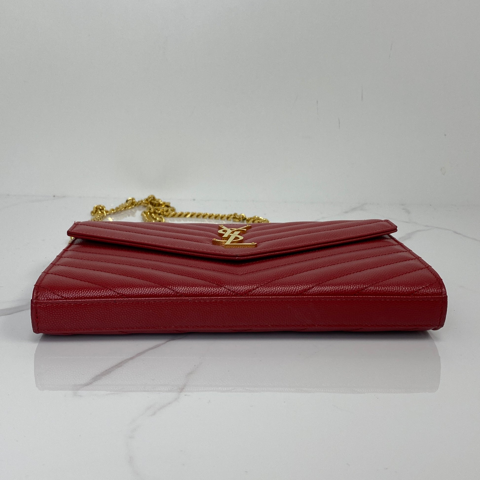 Saint Laurent Cassandre Envelope Chain Wallet - Lafayette Consignment