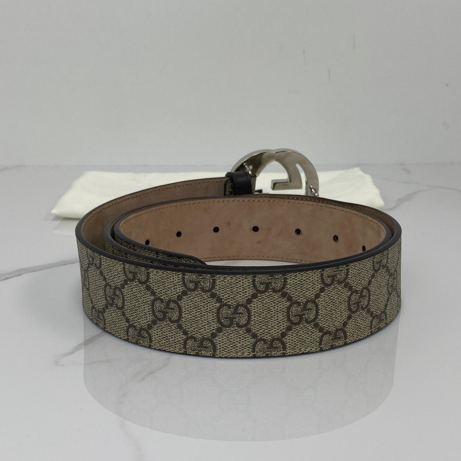 Gucci GG Supreme Belt with G Buckle - Lafayette Consignment