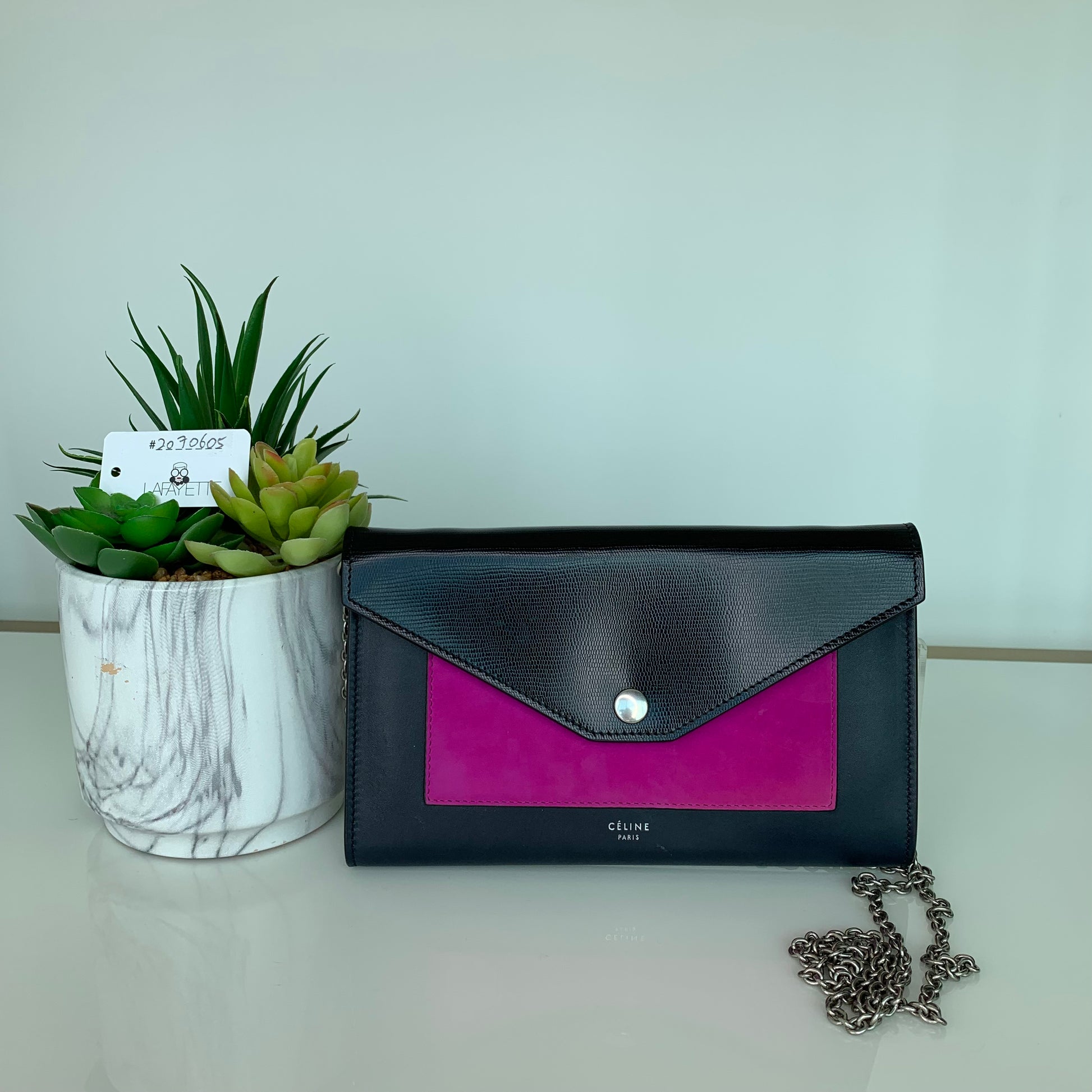 Celine Pocket Envelope Wallet on Chain - Lafayette Consignment