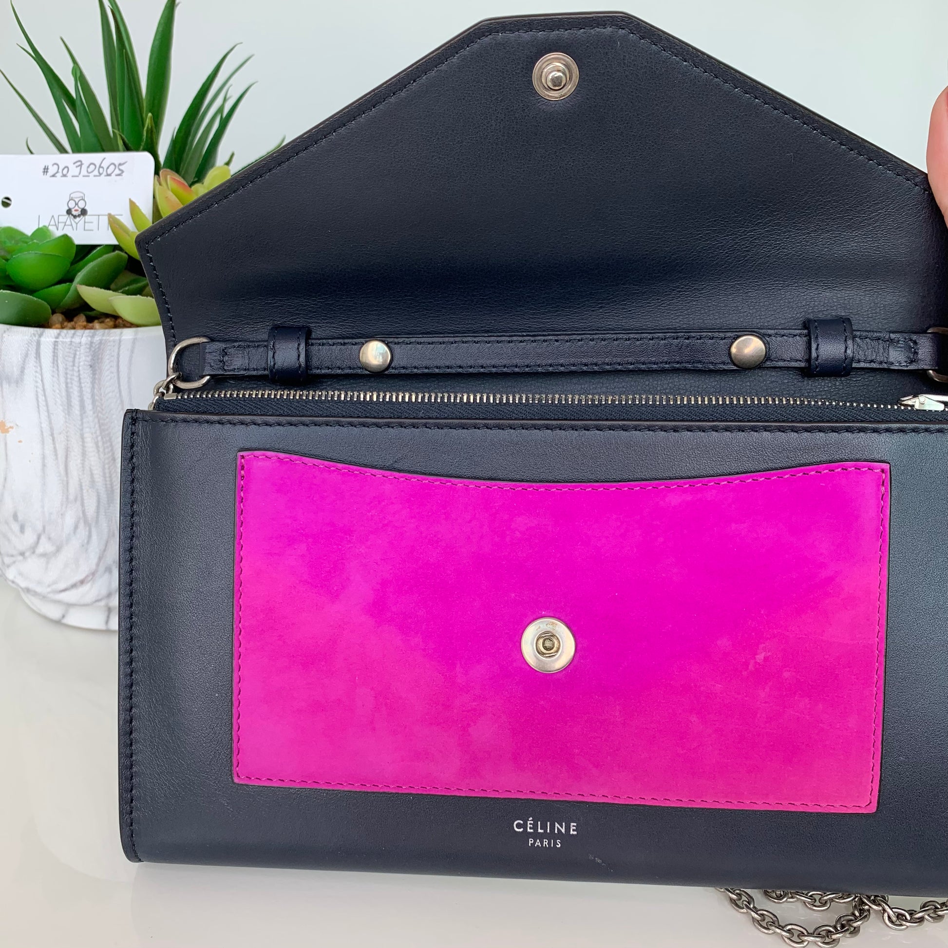 Celine Pocket Envelope Wallet on Chain - Lafayette Consignment