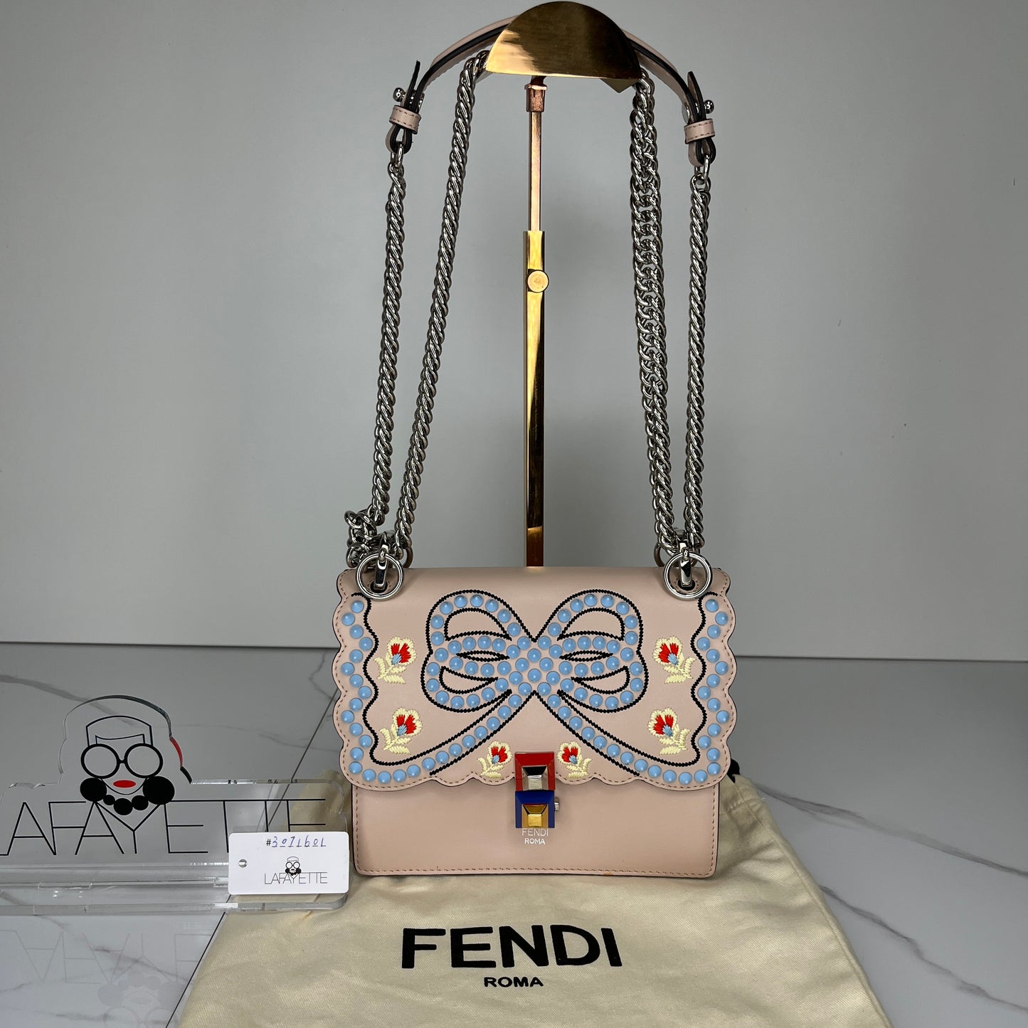 Fendi Kan I Butterfly Leather Bag - Lafayette Consignment