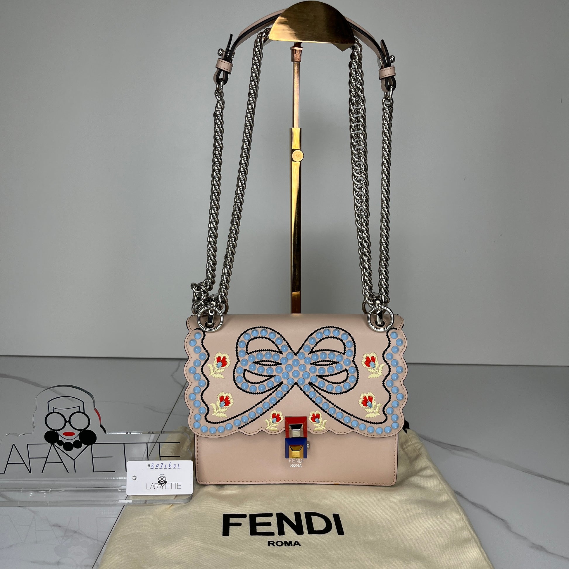 Fendi Kan I Butterfly Leather Bag - Lafayette Consignment