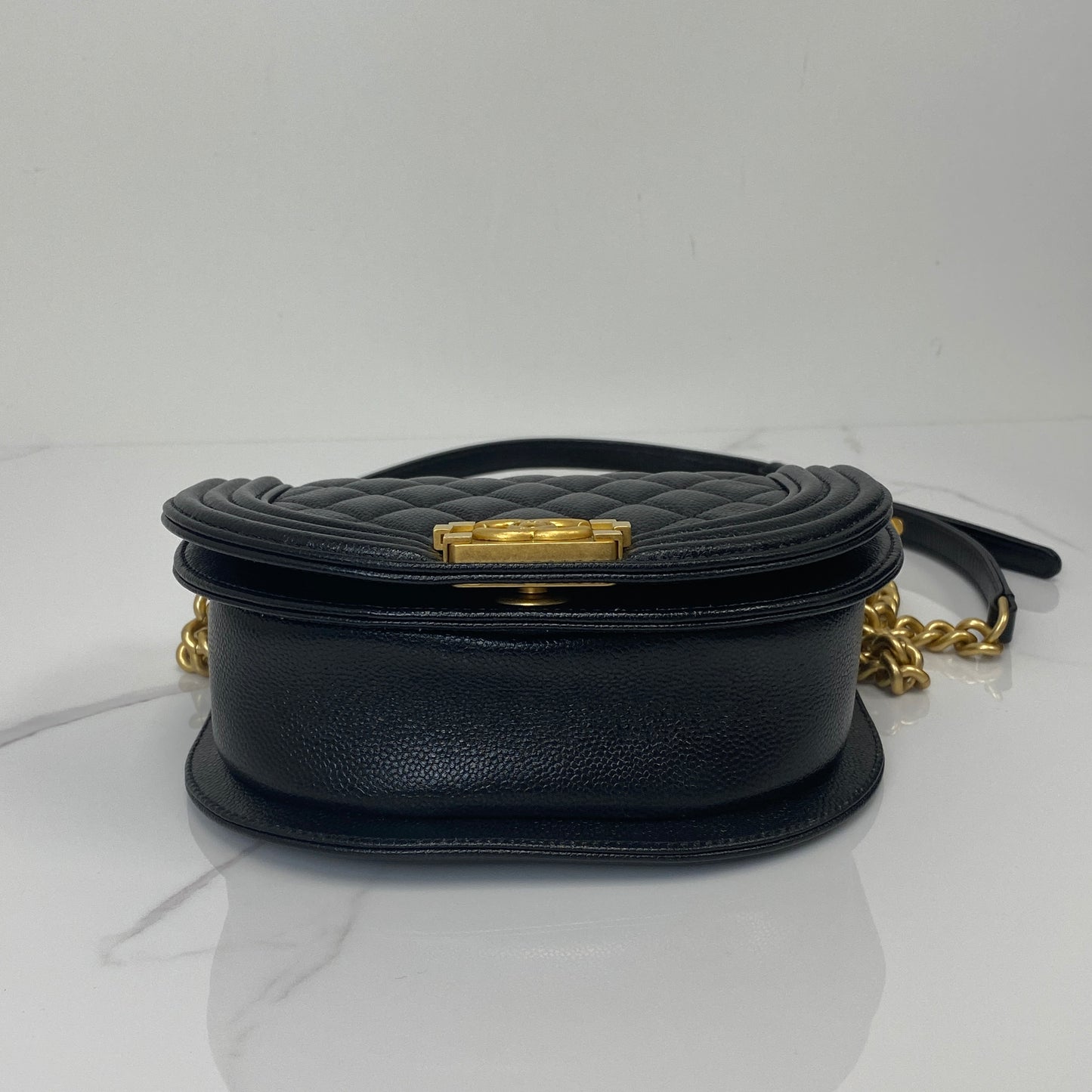 Chanel Caviar Quilted Small Boy Messenger Bag