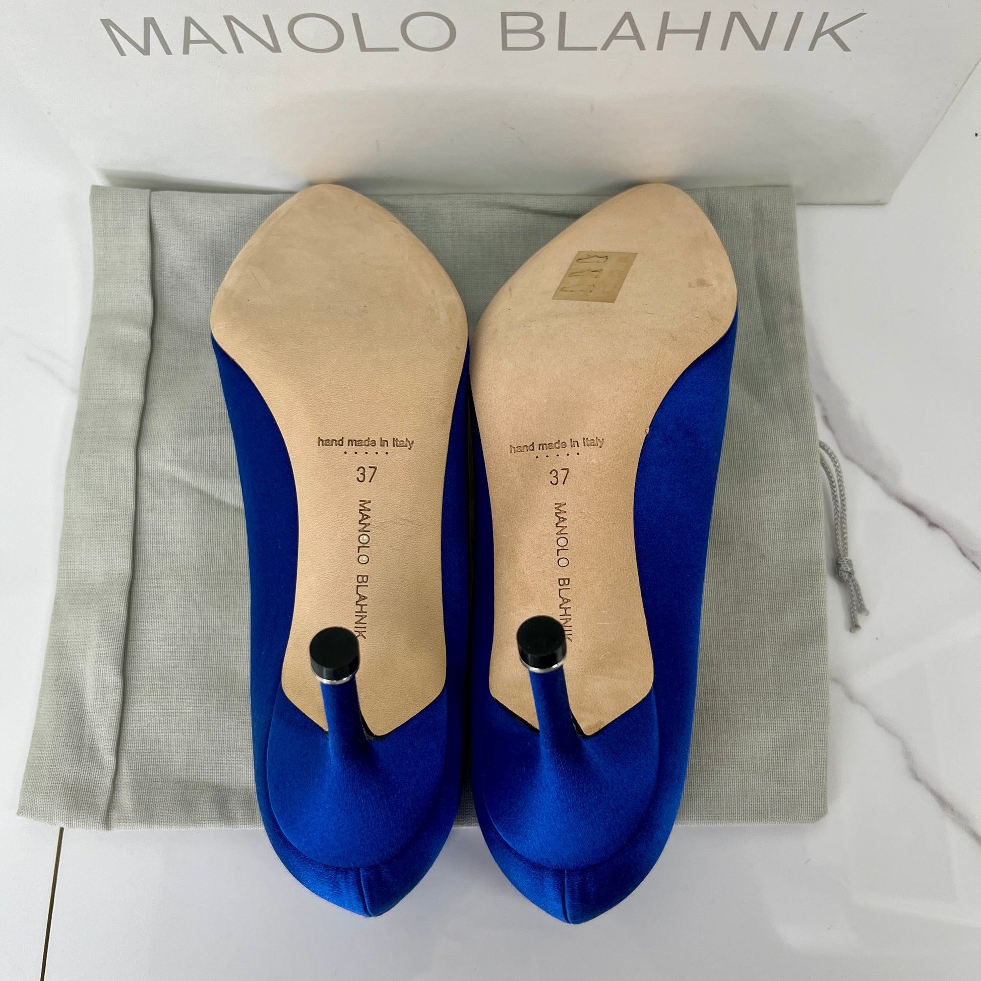 Manolo Blahnik Satin Jewel Buckle Pumps (70mm) - Size 37 - Lafayette Consignment