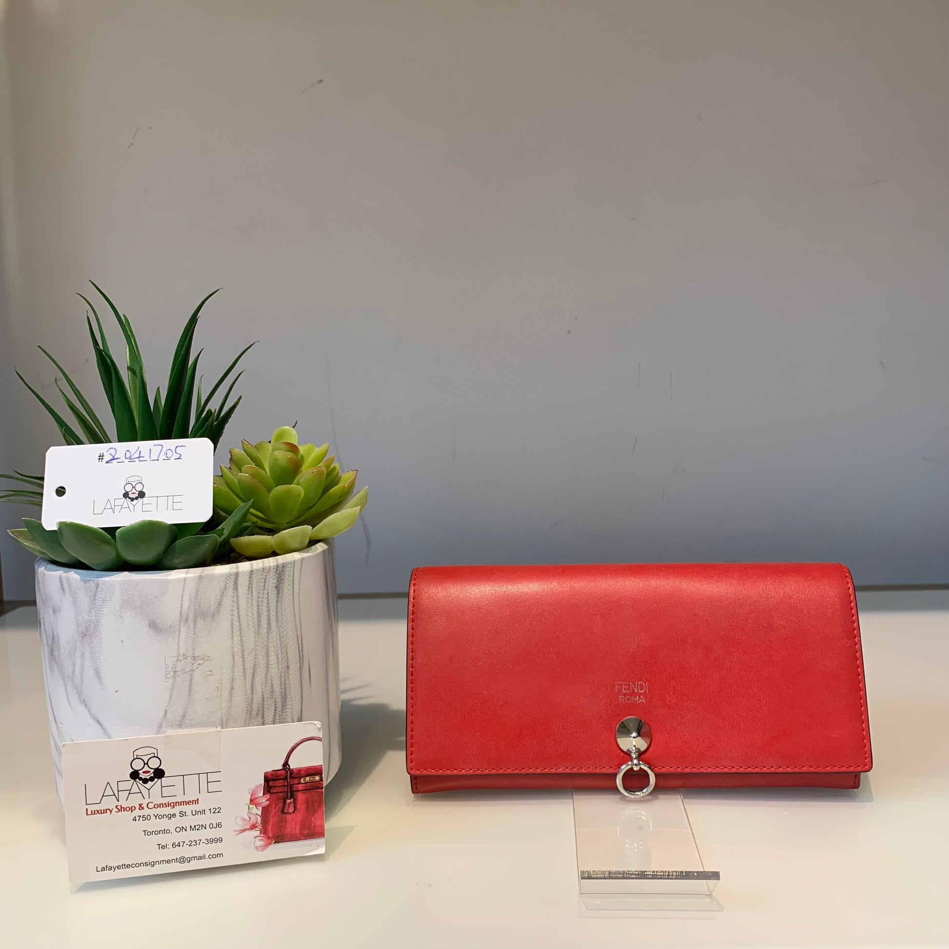 Fendi Red Wallet on Chain - Lafayette Consignment