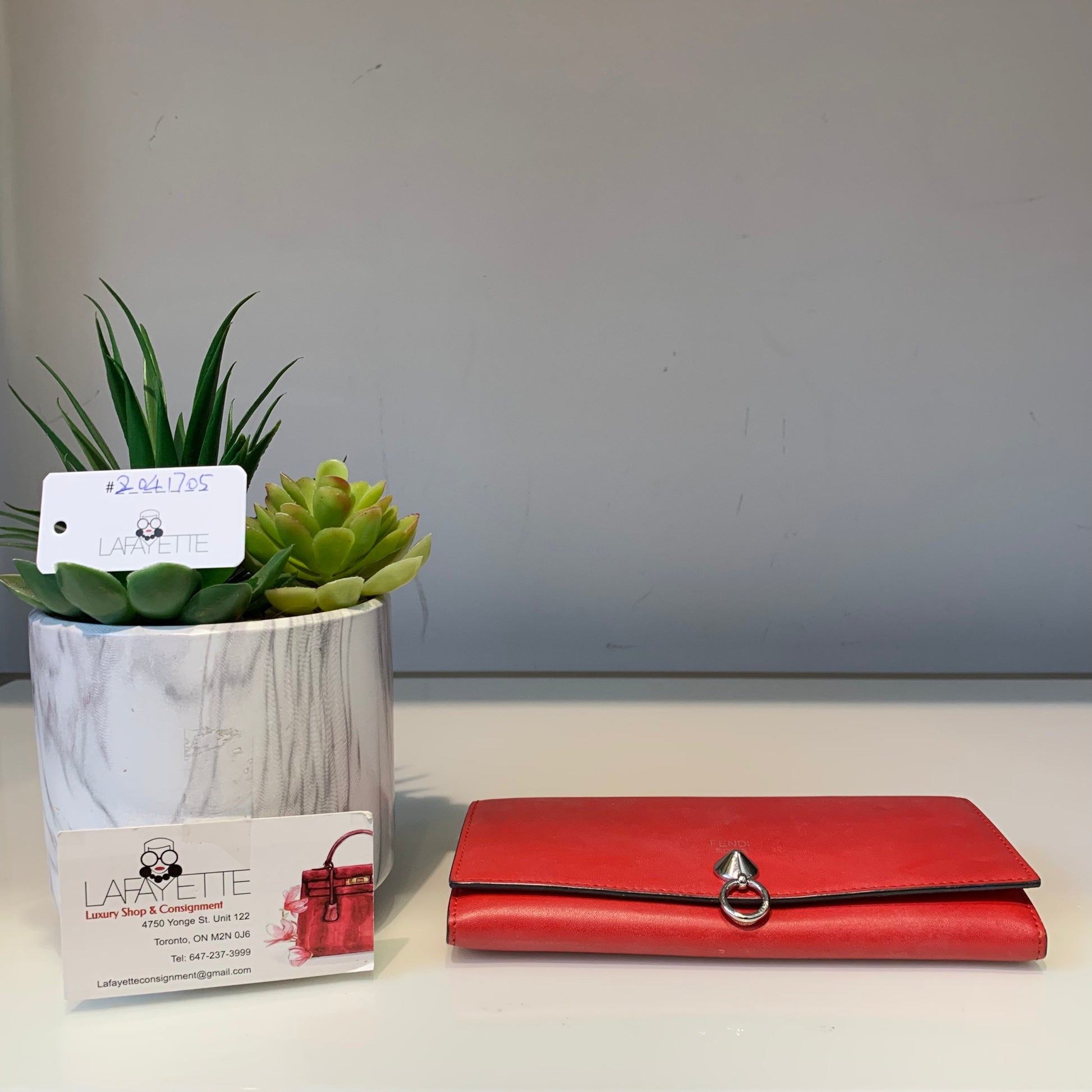 Fendi Red Wallet on Chain - Lafayette Consignment