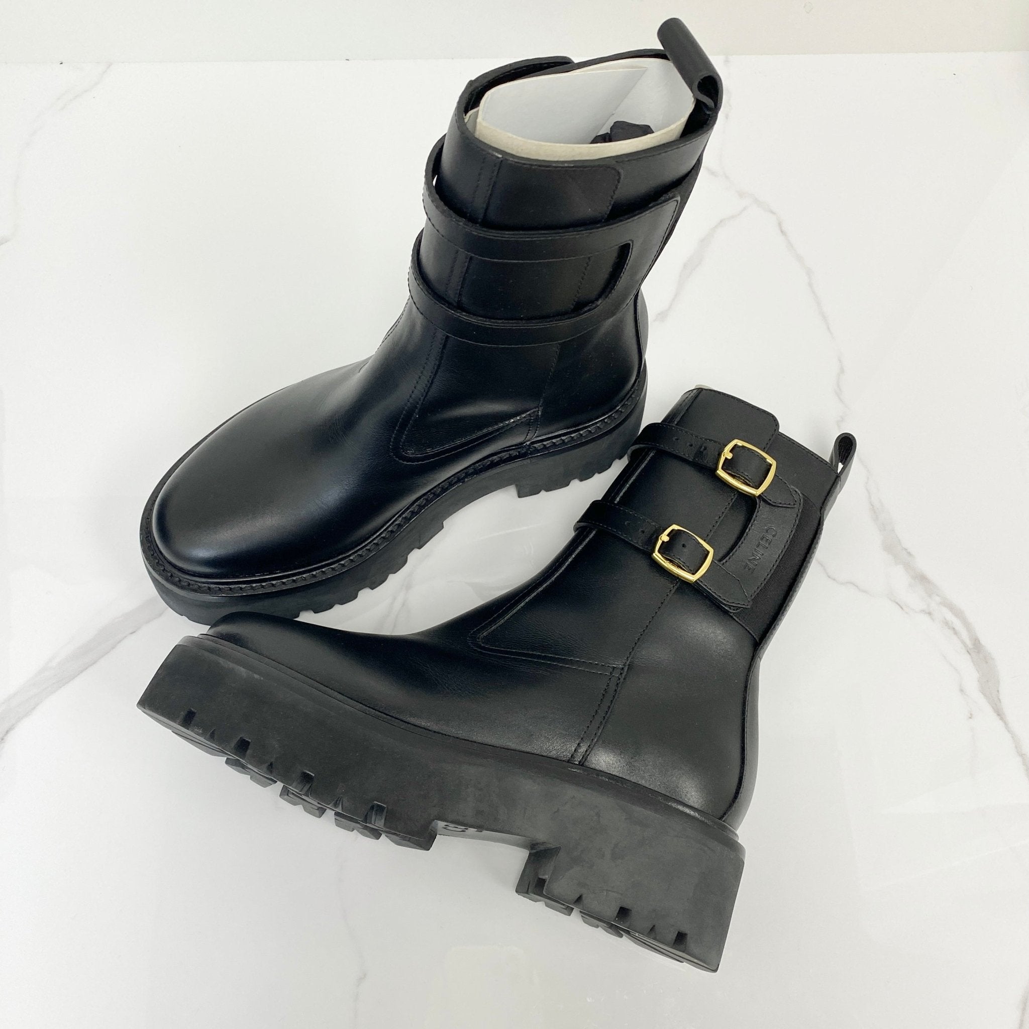 Celine Bulky Buckled Medium Boot Size 37.5