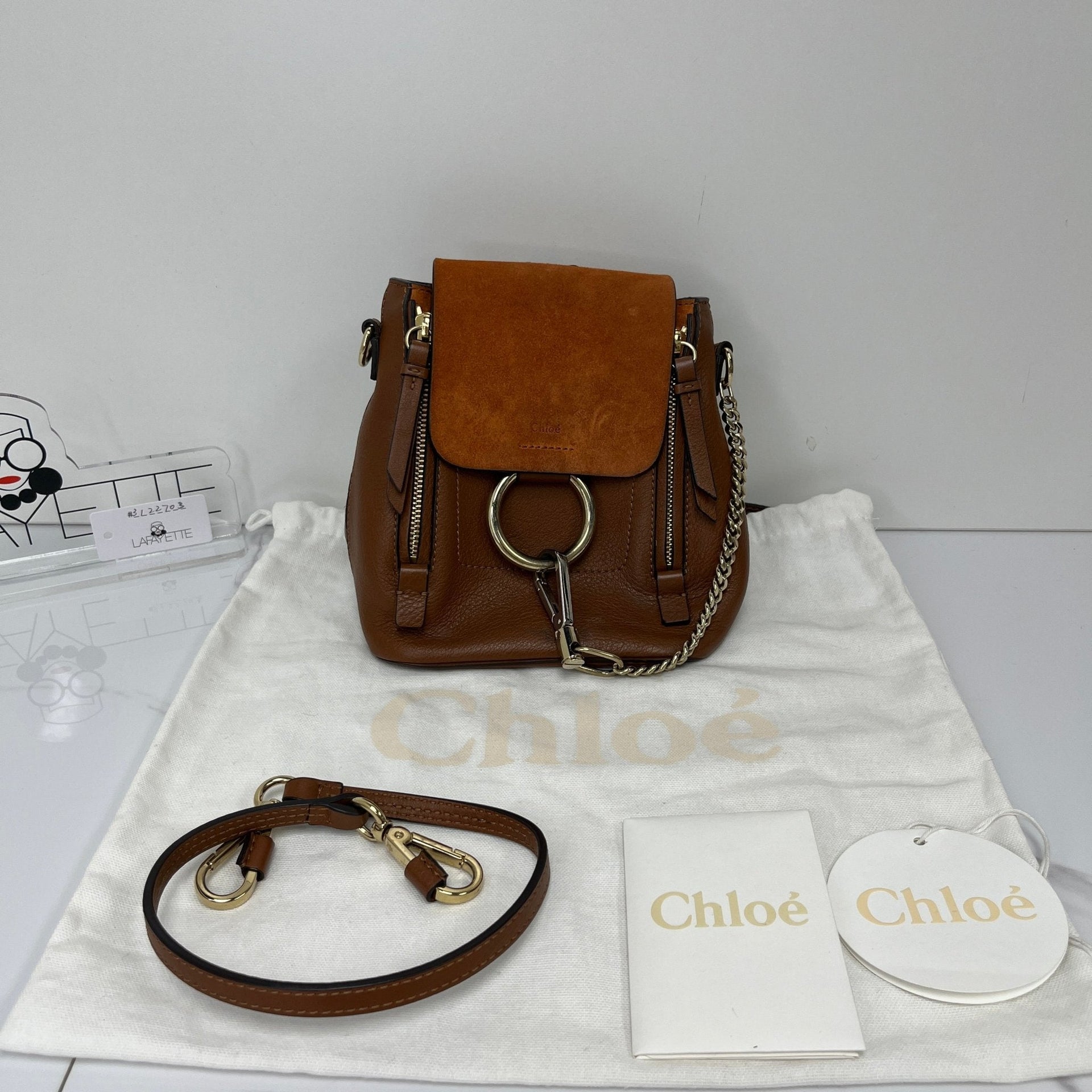 CHLOÉ Mini Faye backpack Women's Softy Brown Size OneSize 100% Calf-skin leather