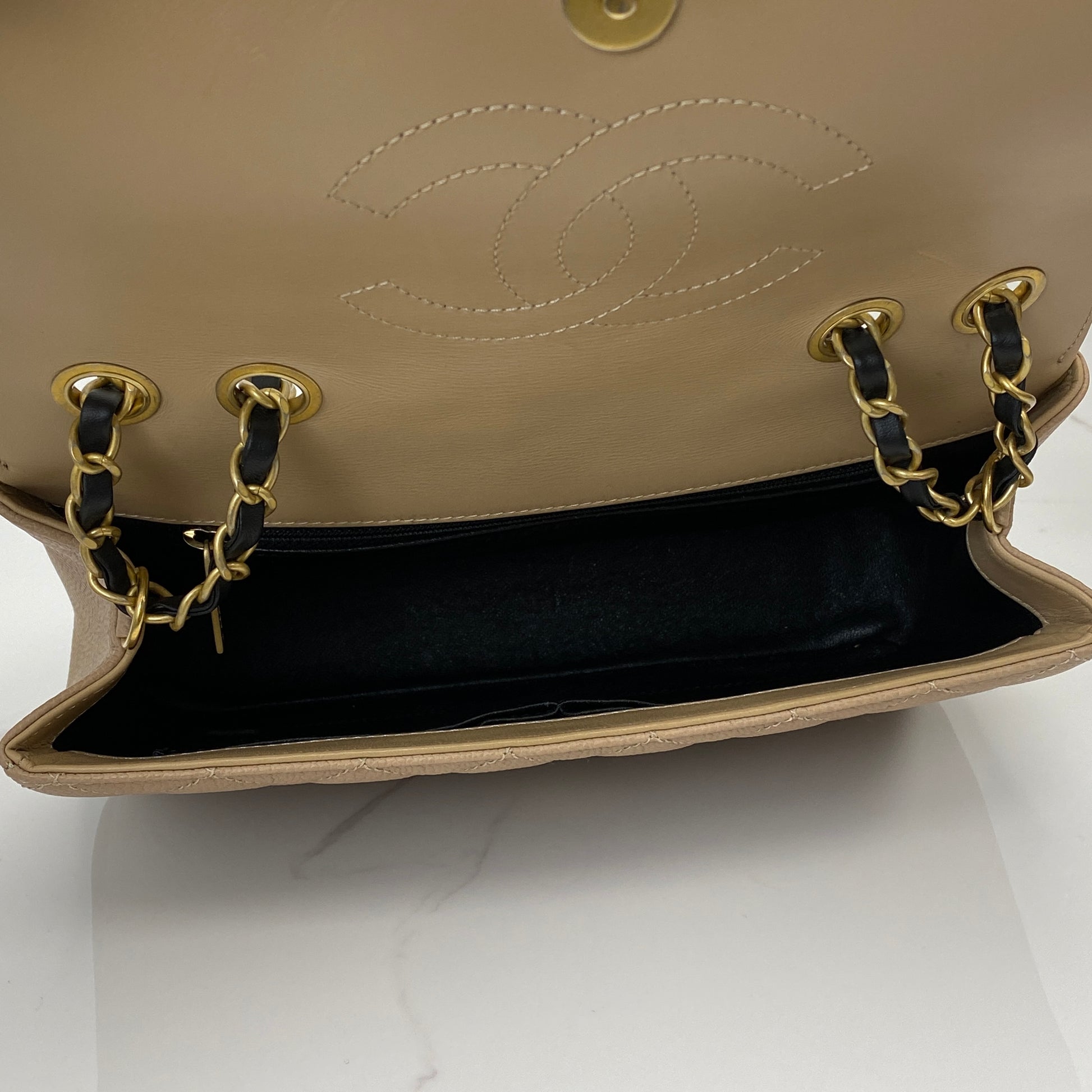 Chanel Filigree flap shown with its box, dustbag, card and Entrupy certification