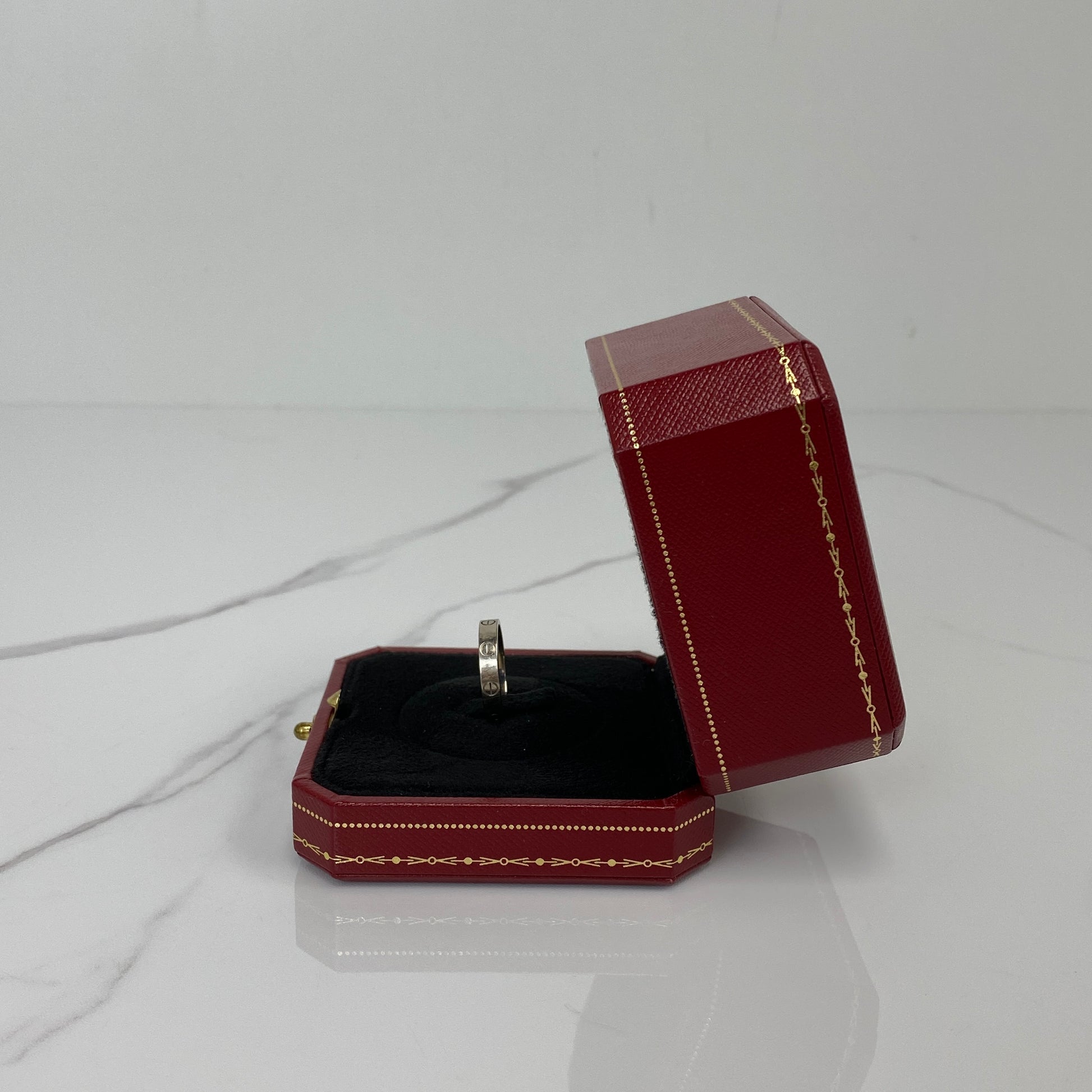 Engraving detail on the Cartier Love Ring