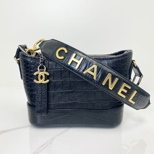 Chanel Small Gabrielle Crocodile-Embossed Calfskin Hobo Bag - photo 1