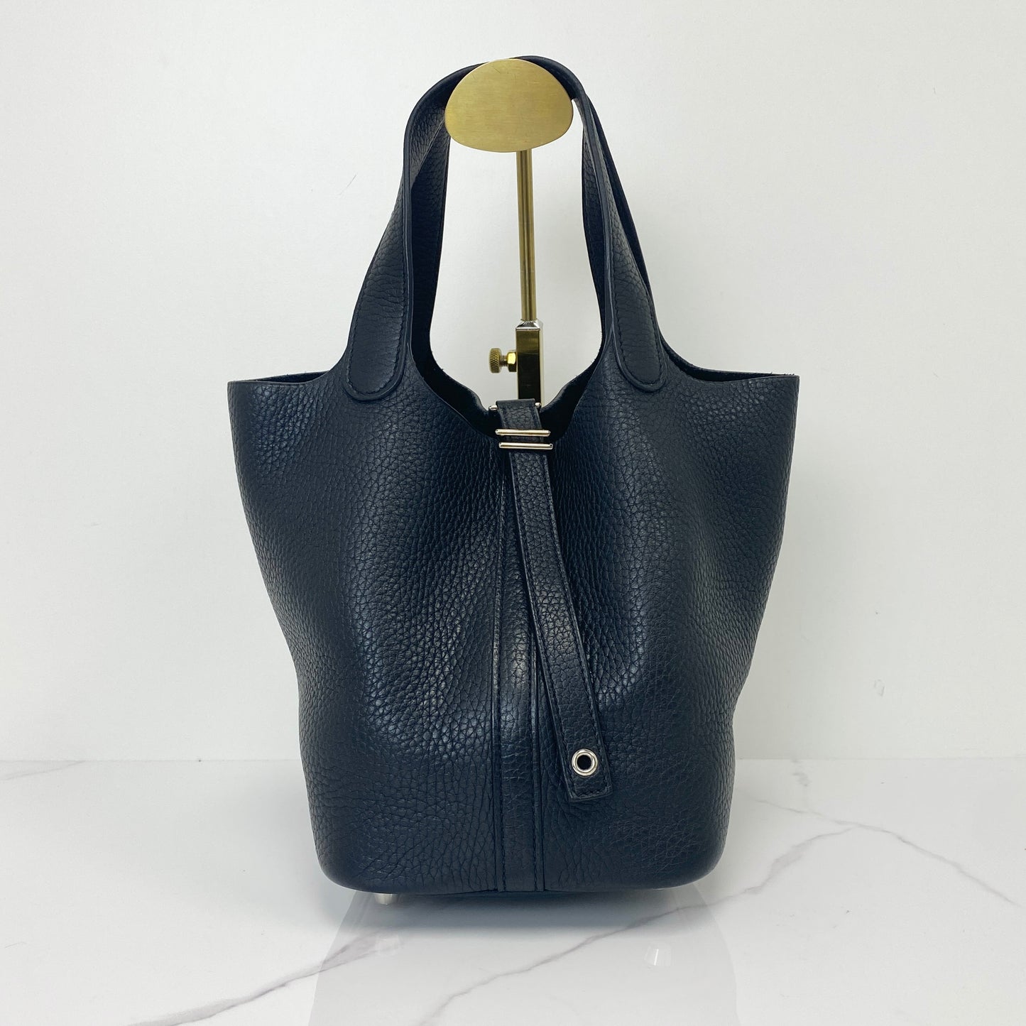 Hermès Picotin 18 in Noir Clemence leather with palladium hardware