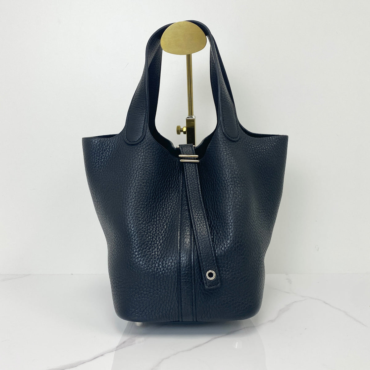 Hermès Picotin 18 in Noir Clemence leather with palladium hardware