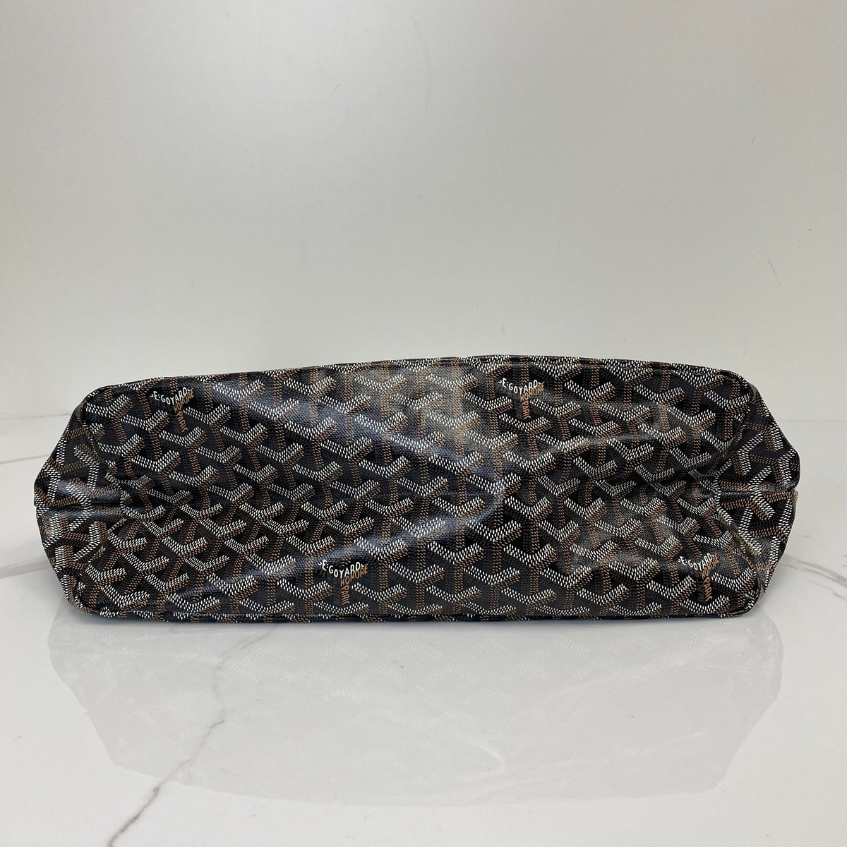 Goyard Hobo Bohème Bag Black, Black / Brown Goyardine Canvas and Chevroches Calfskin, Silver Tone — detail view 4