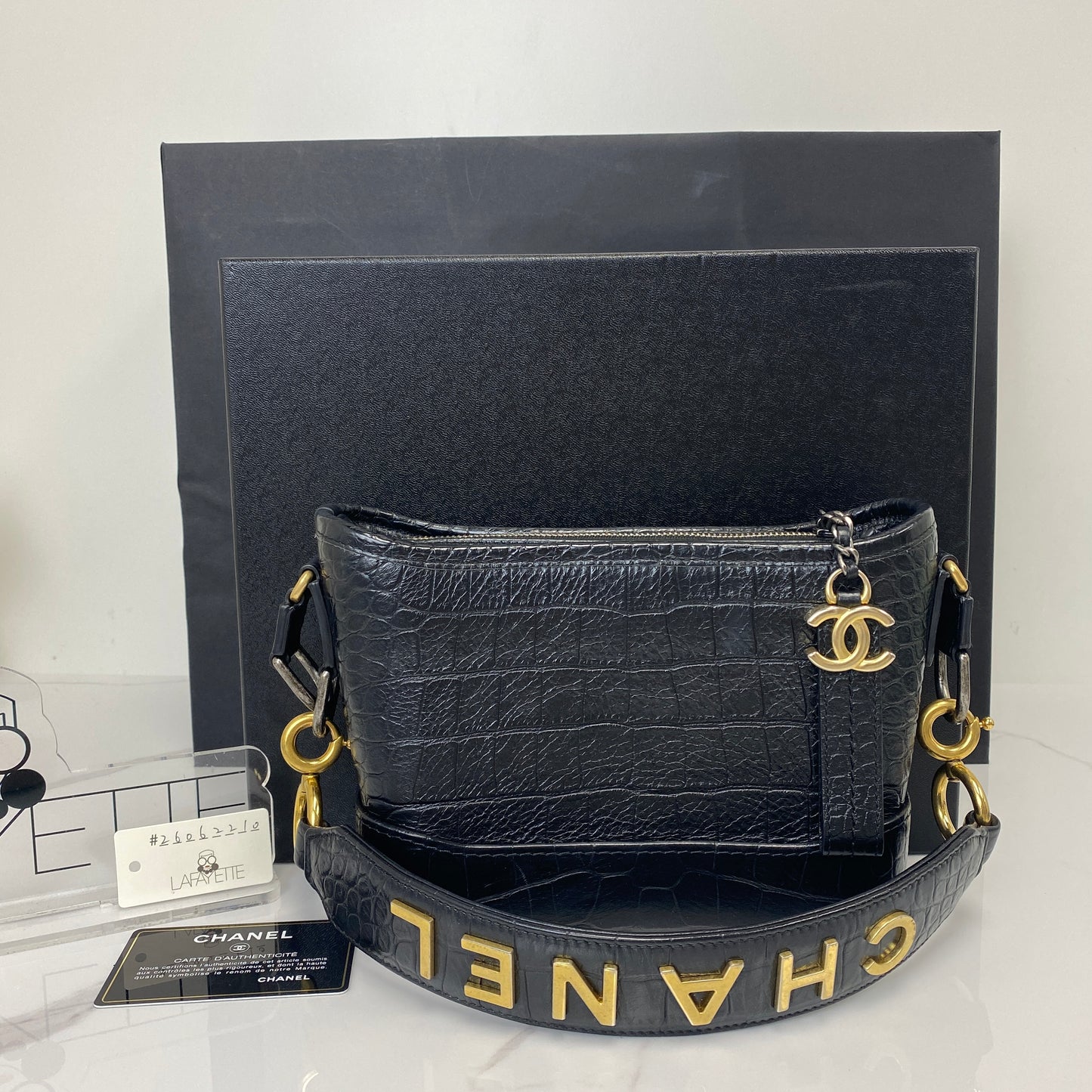 Chanel Small Gabrielle Crocodile-Embossed Calfskin Hobo Bag - photo 3