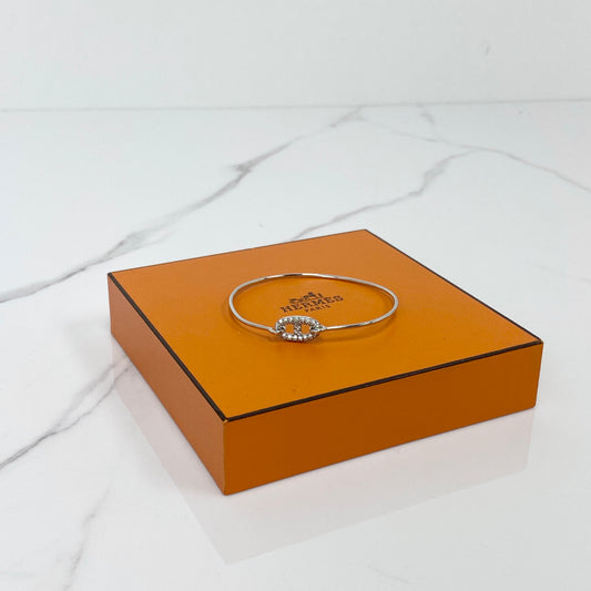 Hermès Farandole Diamond Bangle Bracelet in 18k white gold with diamonds