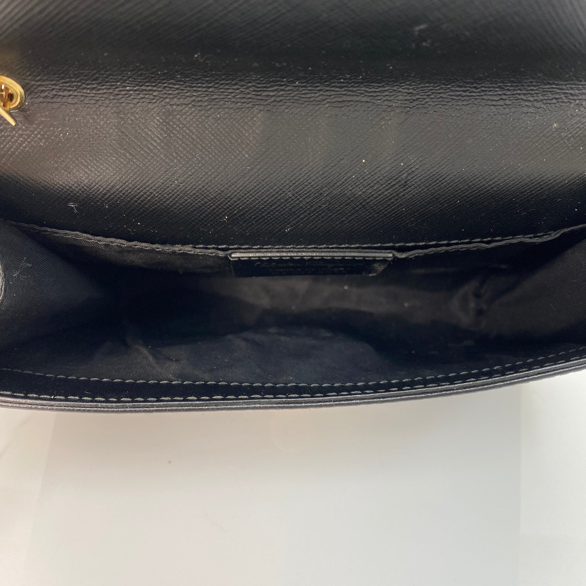 Salvatore Ferragamo Vara Bow Chain Bag, black calfskin, gold-tone Vara bow — detail view 5
