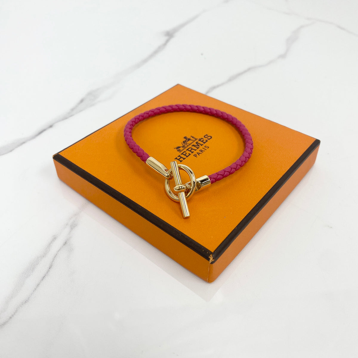 Hermès Glenn Bracelet in Swift calfskin with rose gold hardware