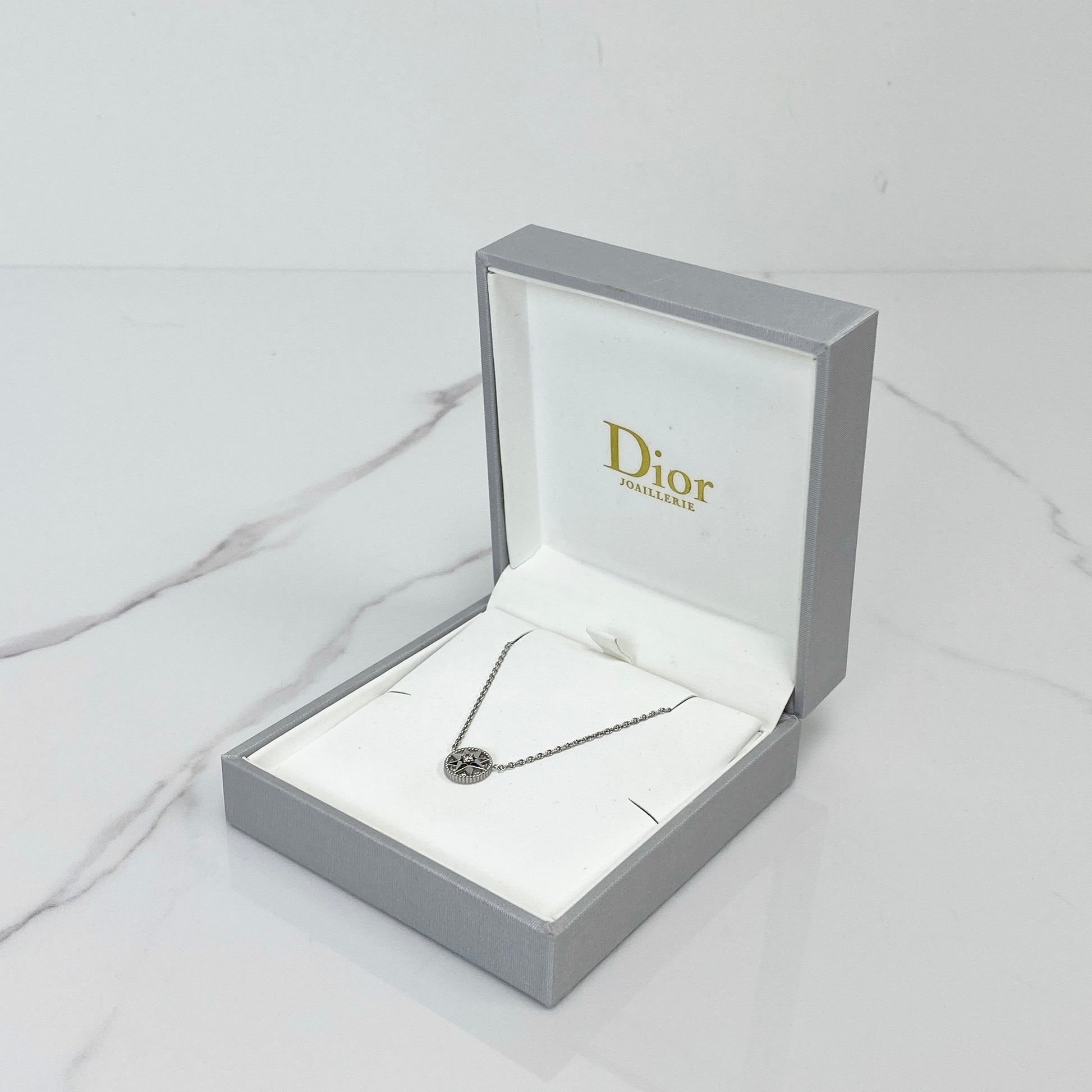 Christian Dior Rose Des Vents Necklace in 18K white gold with diamonds
