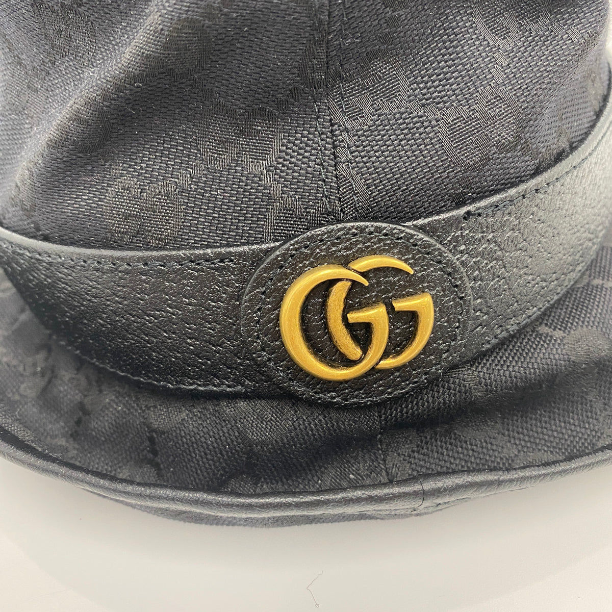 Gucci GG Canvas Bucket Hat, black GG monogram canvas — detail view 5
